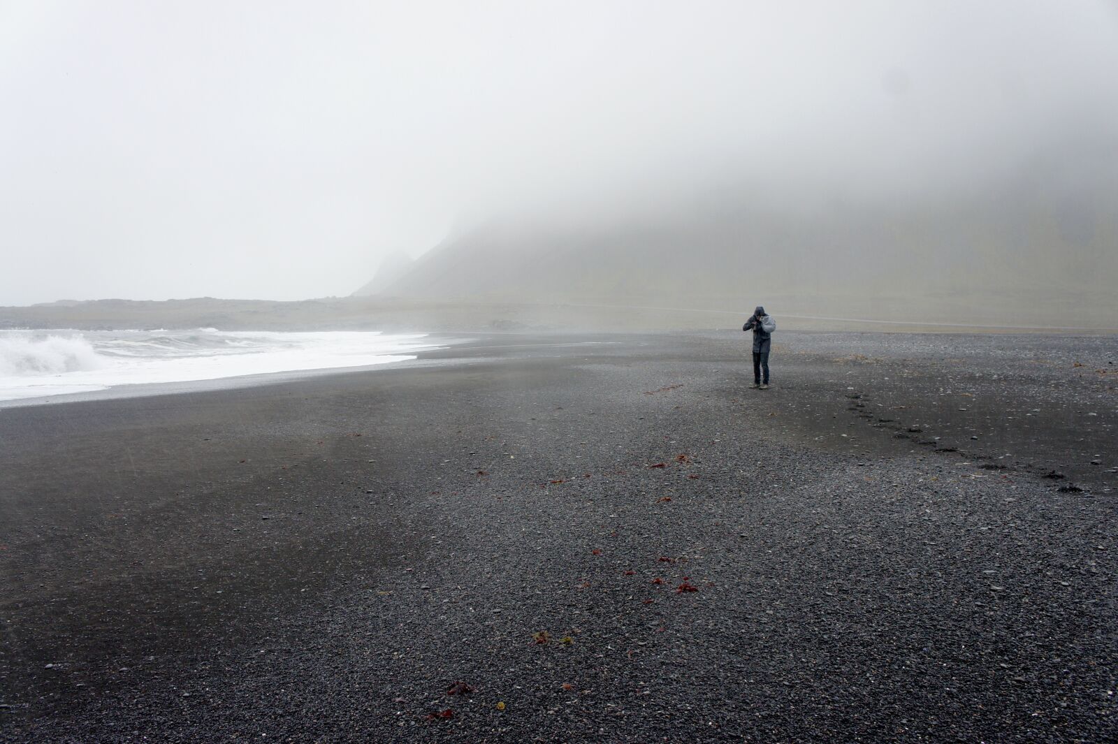 Sony Alpha NEX-3 + Sony E 18-55mm F3.5-5.6 OSS sample photo. Iceland, black beach, sea photography