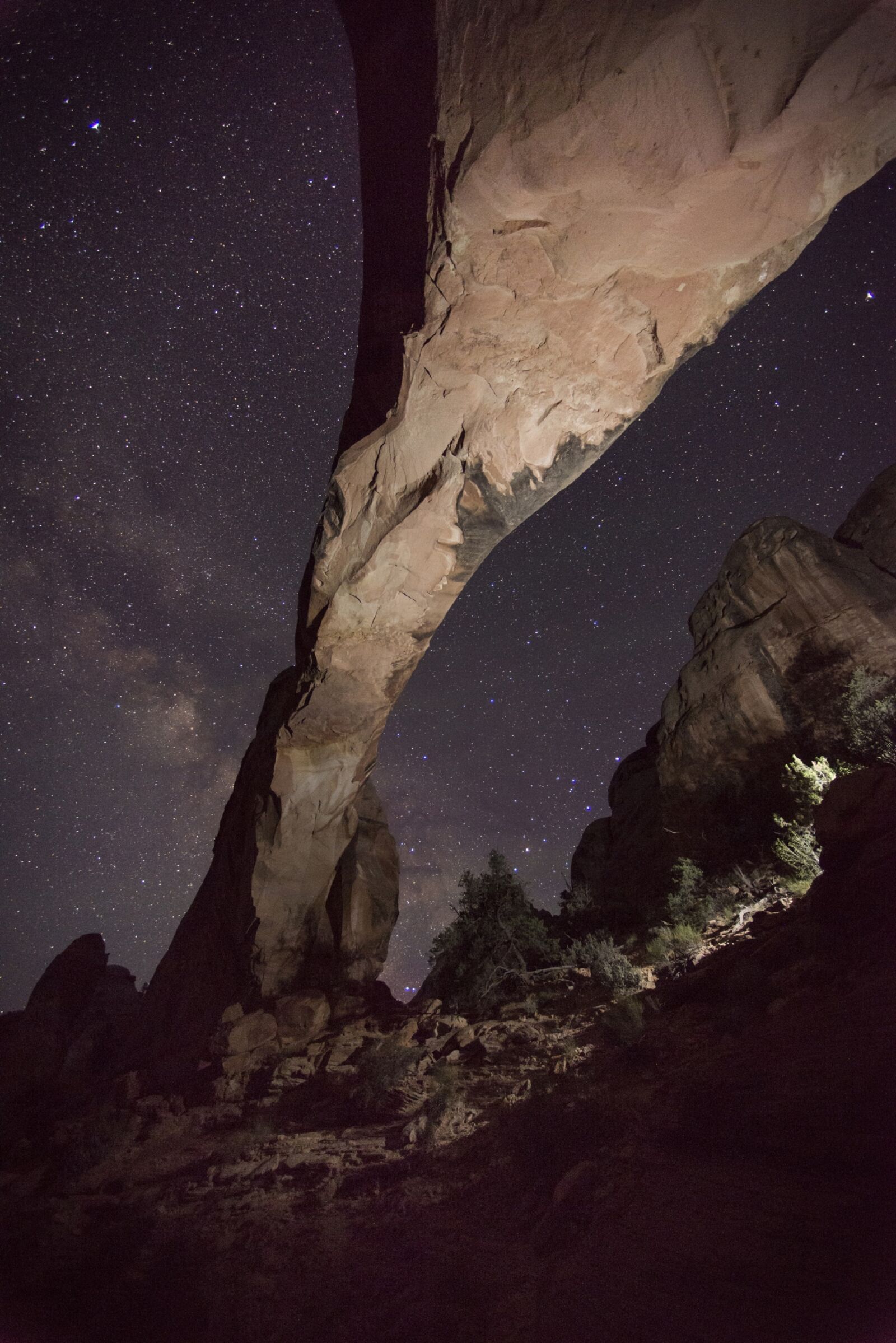 Nikon D800 sample photo. Sandstone arch, milky way photography