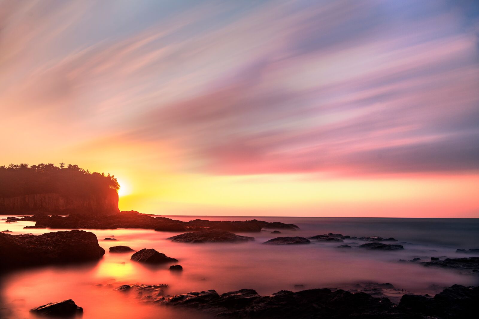 Nikon D850 sample photo. Jeokbyeokgang cliff, sea, sunset photography