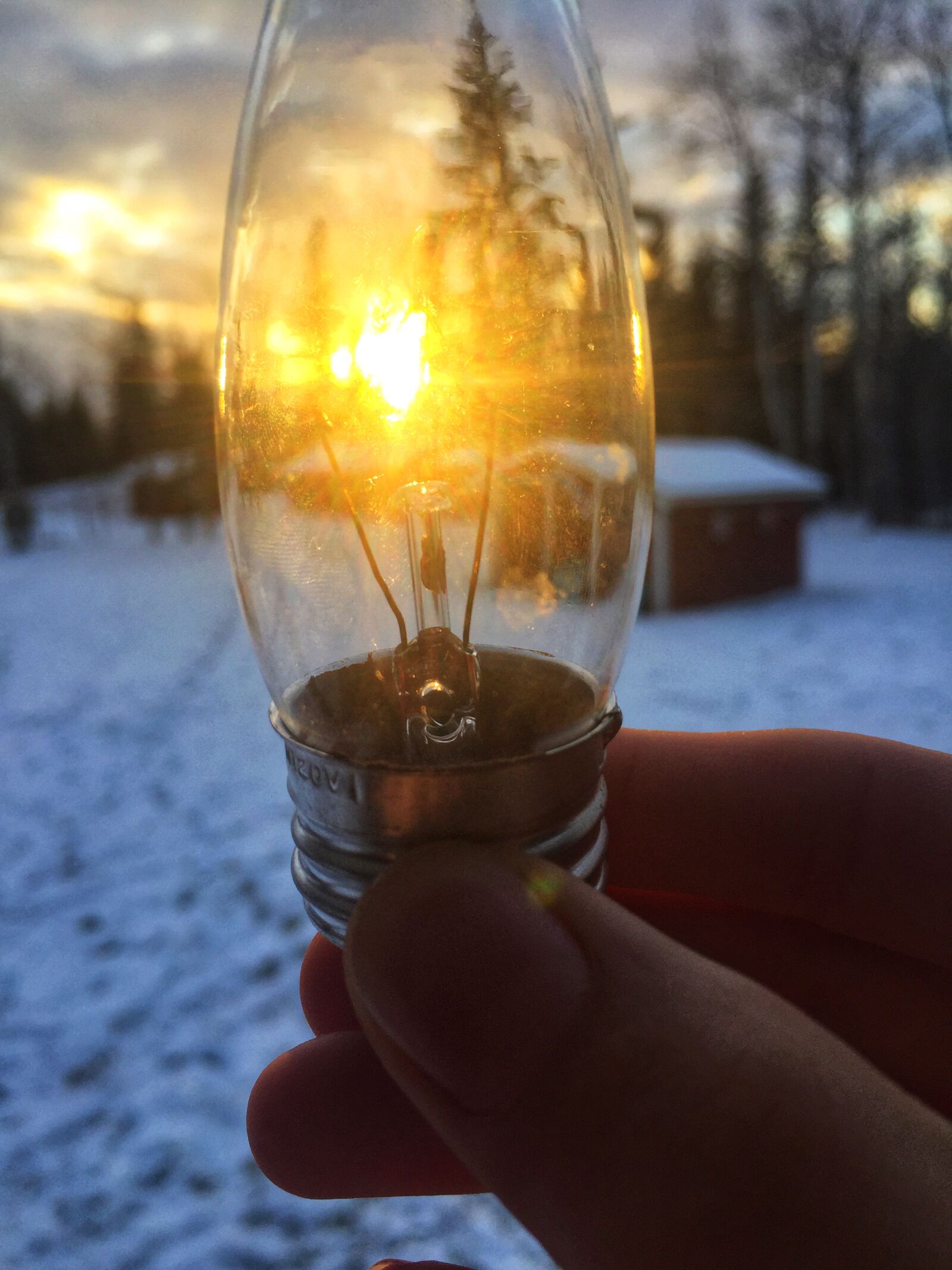 iPhone 6 back camera 4.15mm f/2.2 sample photo. Bulb, clouds, creative, fingers photography