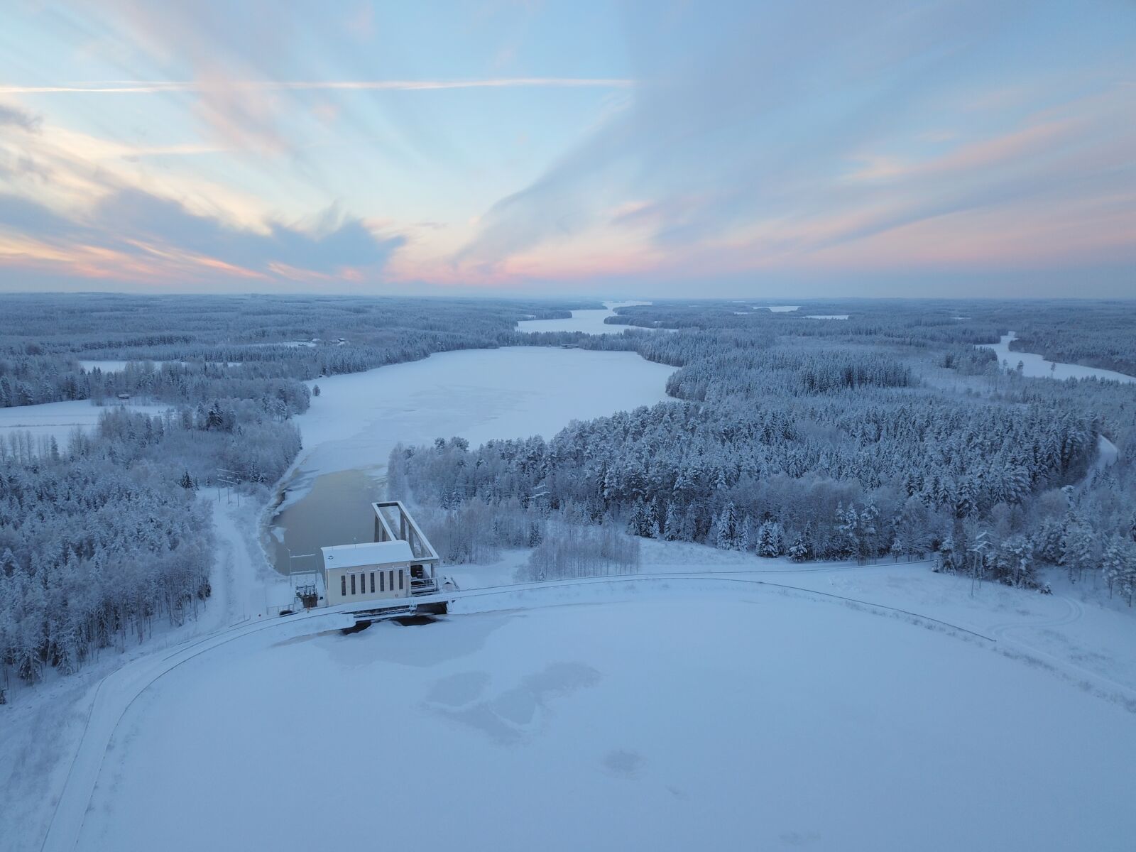 DJI FC220 sample photo. Winter, sunset, landscape photography