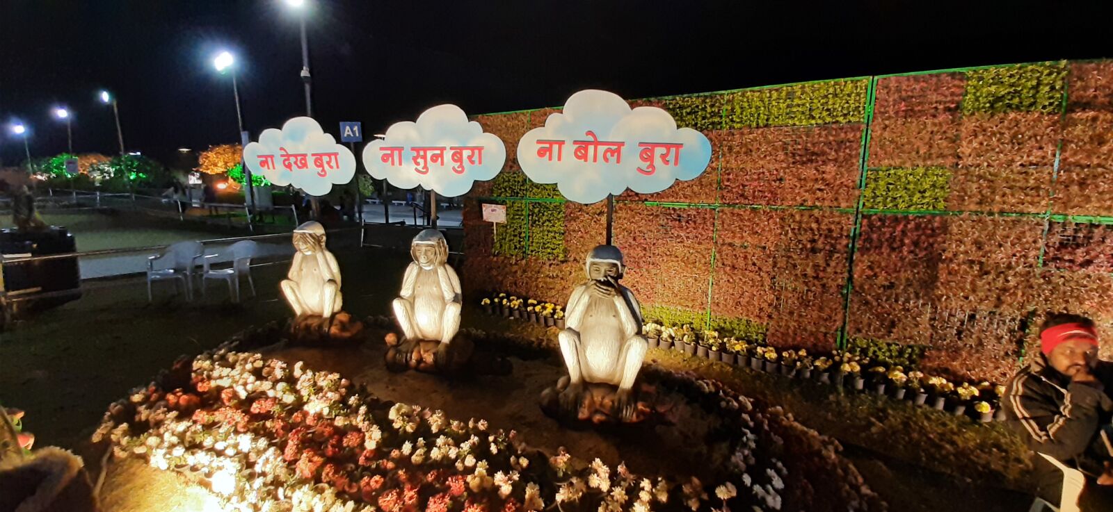 Samsung Galaxy A50 sample photo. Three monkeys, gandhi ji photography