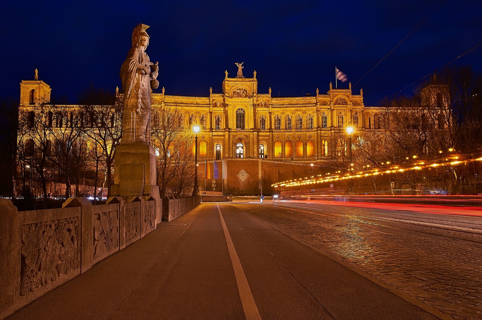 Nikon D300 sample photo. Maximilianeum, munich, light trail photography