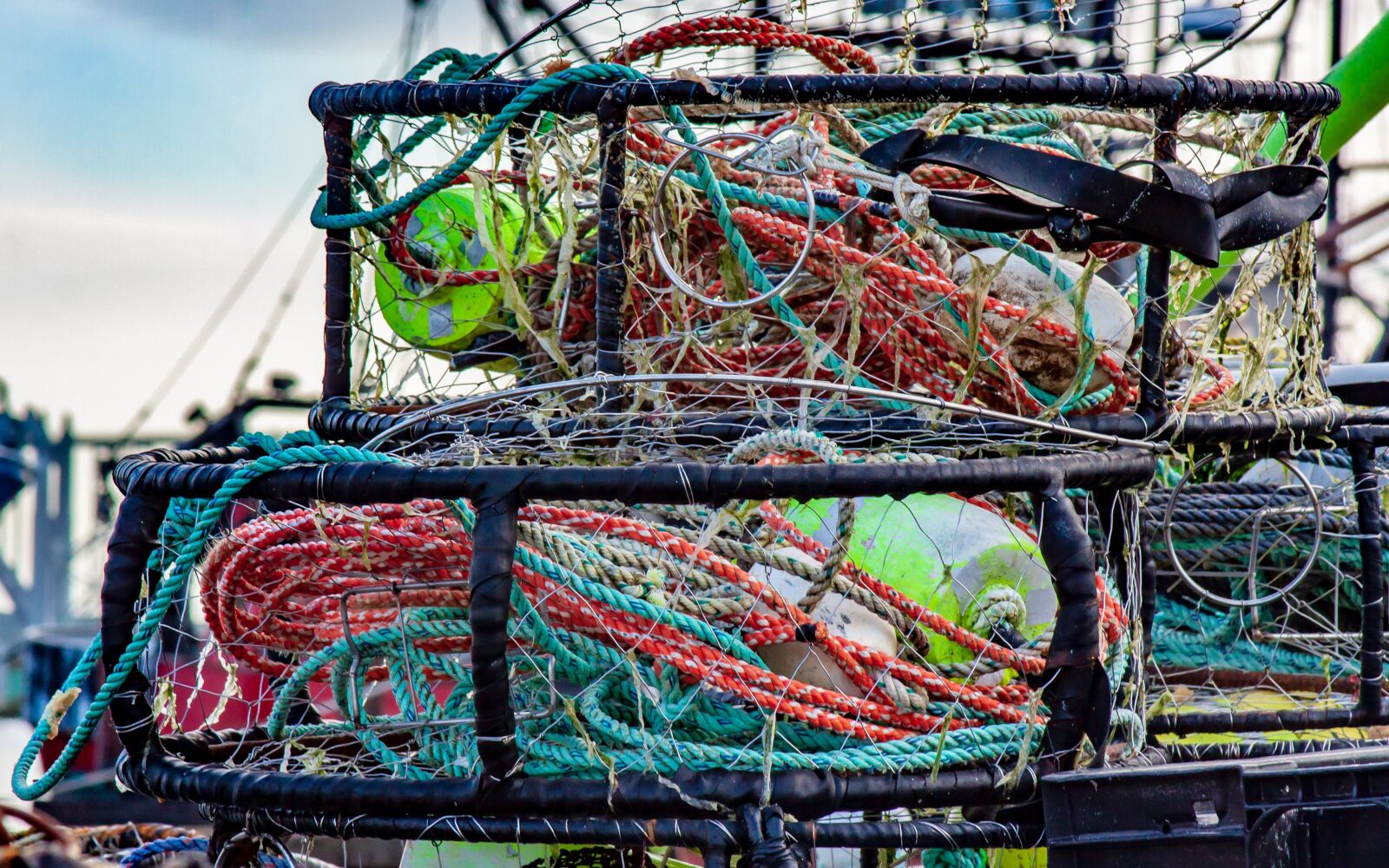 Canon EOS 50D + Canon EF 28-135mm F3.5-5.6 IS USM sample photo. Fishing, nets, sea photography