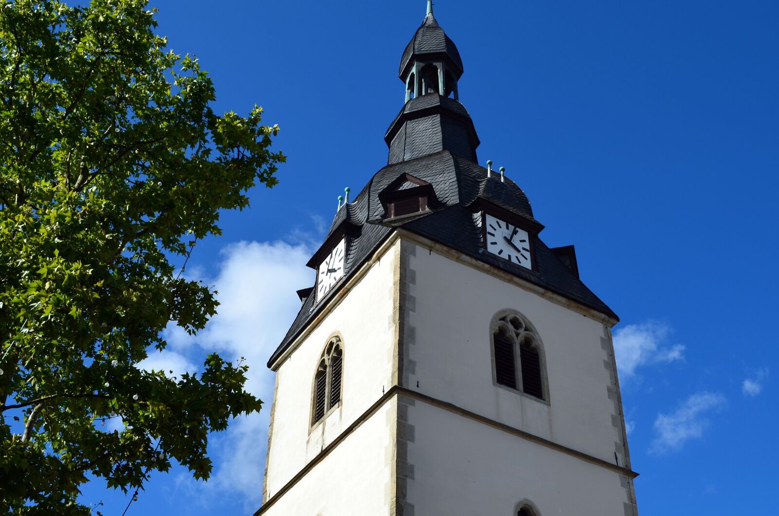 Nikon D5100 sample photo. Steeple, clock tower, church photography