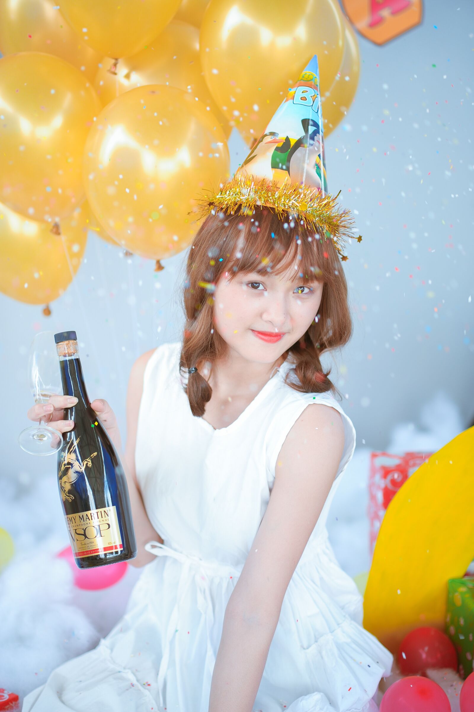 Nikon D700 sample photo. Birthday, champagne, girl photography