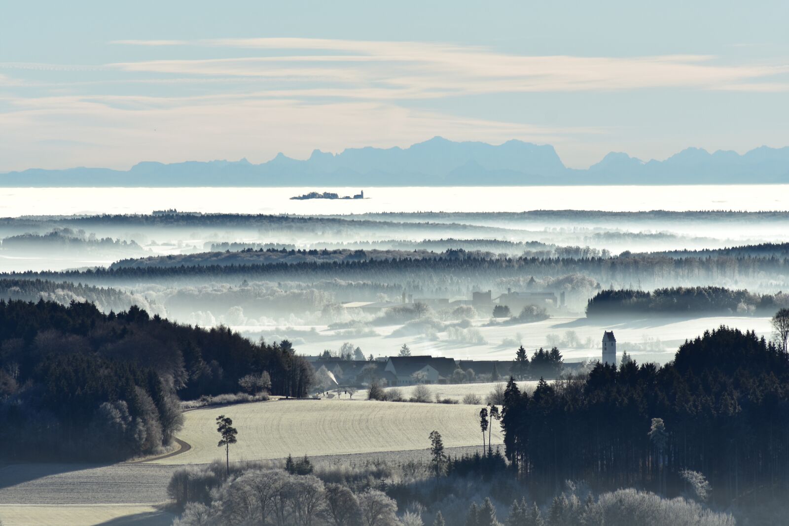 Nikon D3400 sample photo. Bussen im nebel, alpen photography