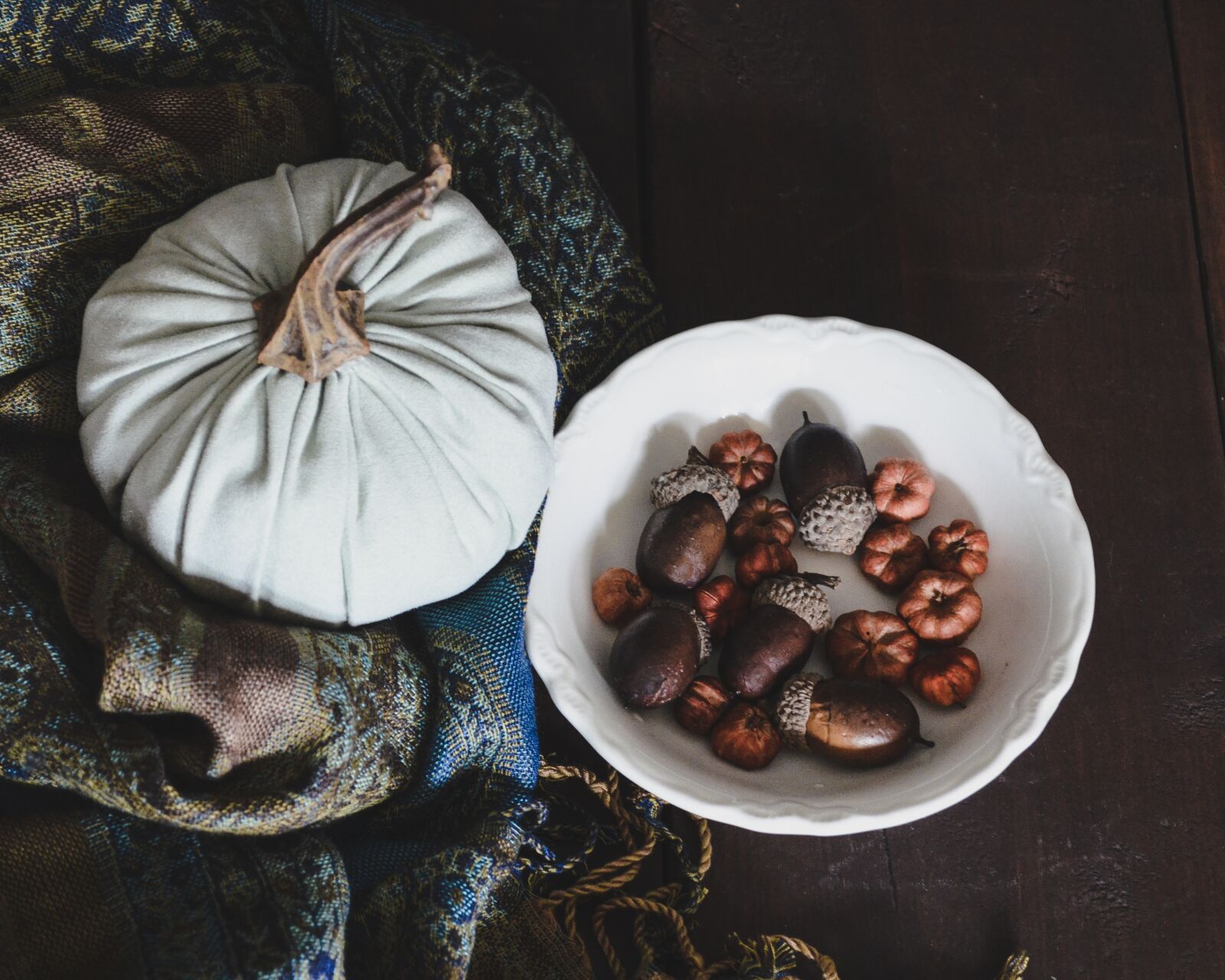 Nikon D5100 sample photo. Fabric pumpkin, from above photography