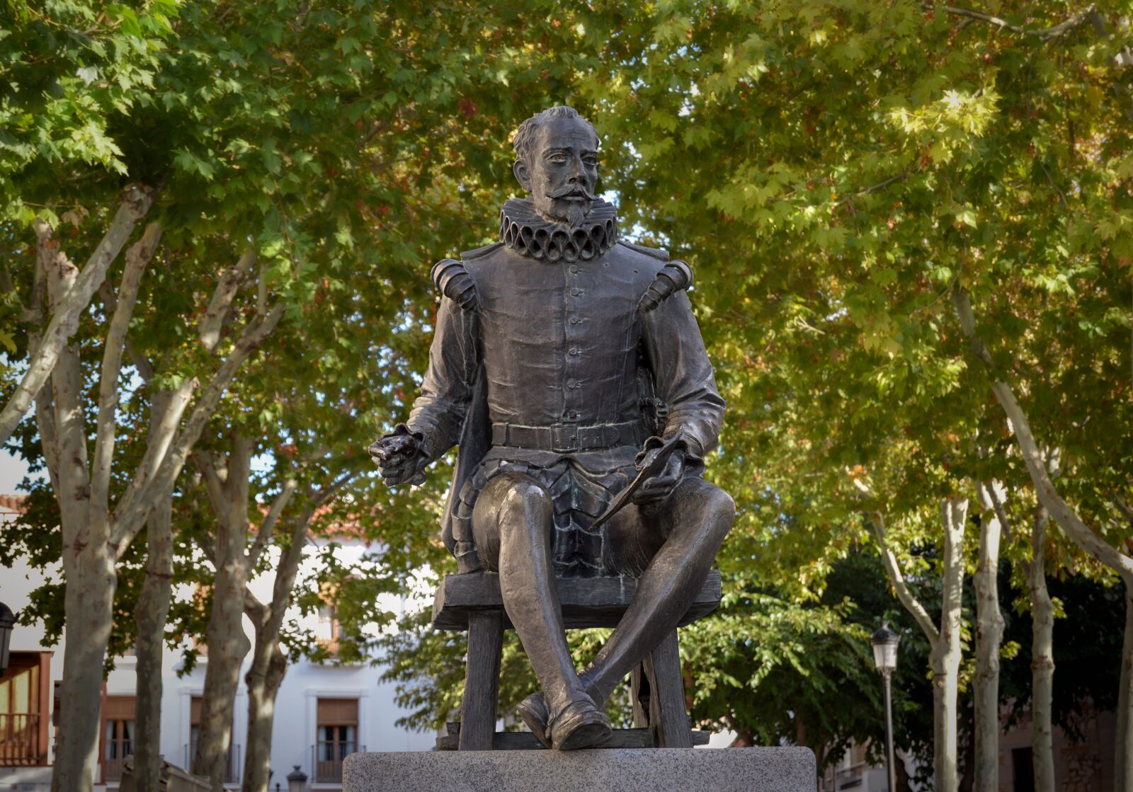 Nikon D3200 sample photo. Cervantes, statue, sculpture photography