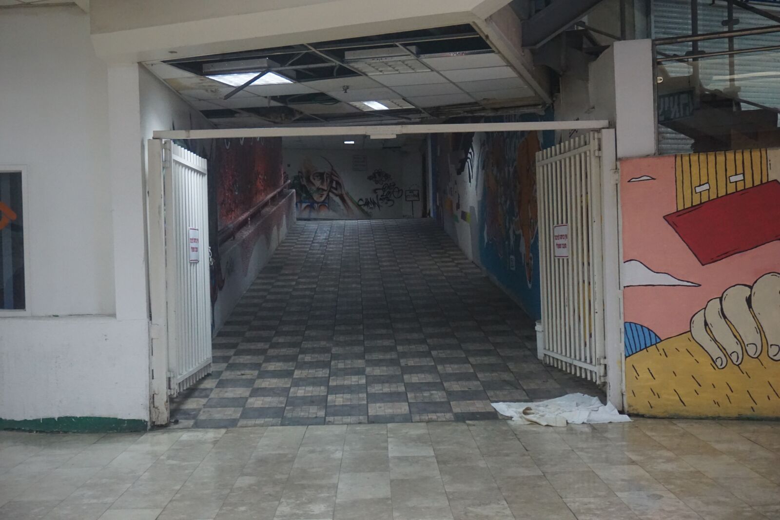 Sony a6000 sample photo. Hallway, graffiti, gate photography