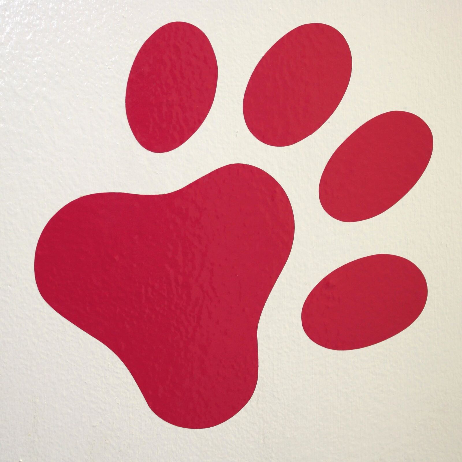 f/3.5-5.6 IS sample photo. Red, paw print, wall photography