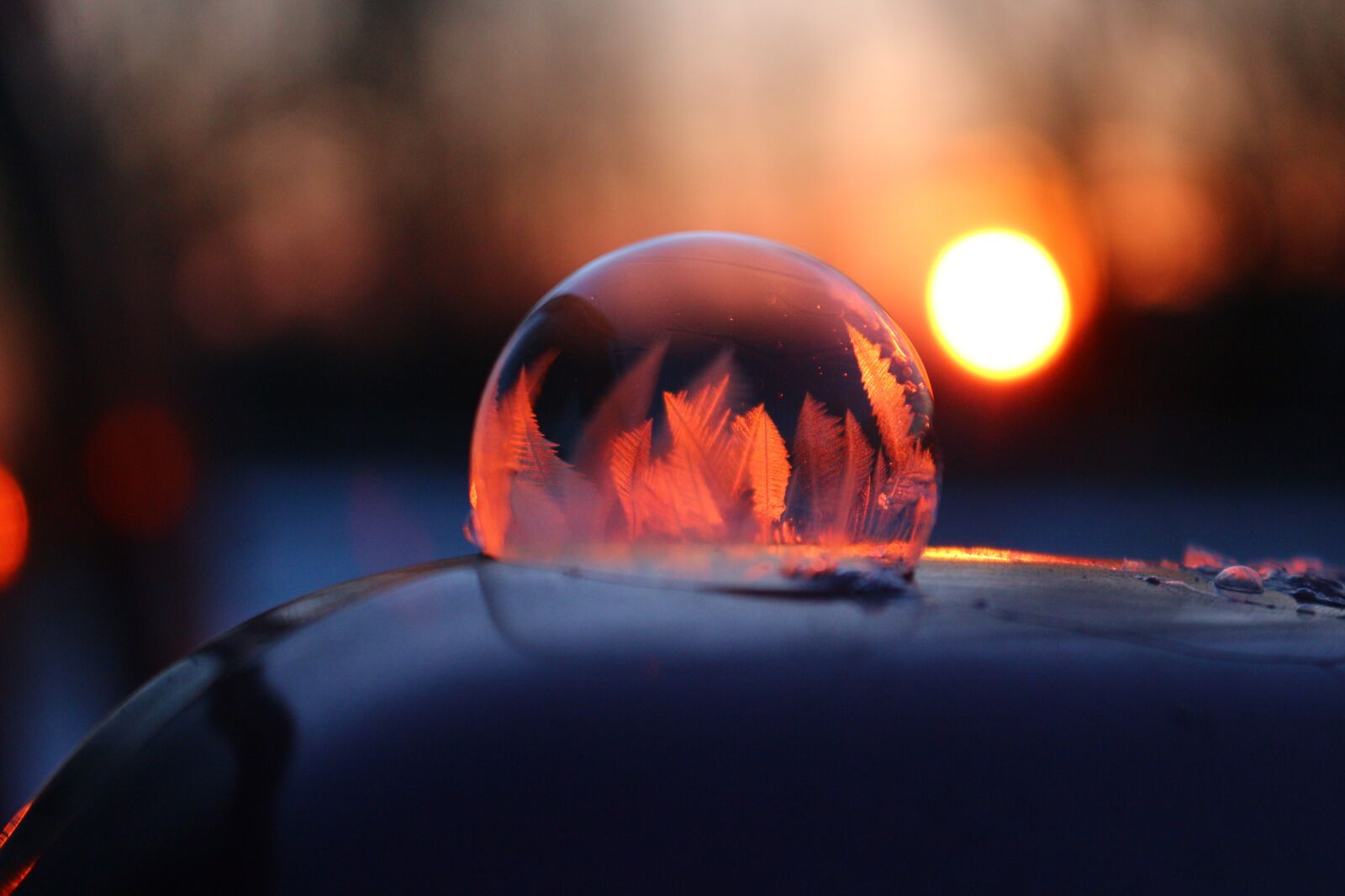 Canon EOS 100D (EOS Rebel SL1 / EOS Kiss X7) sample photo. Frost bubble, soap bubble photography
