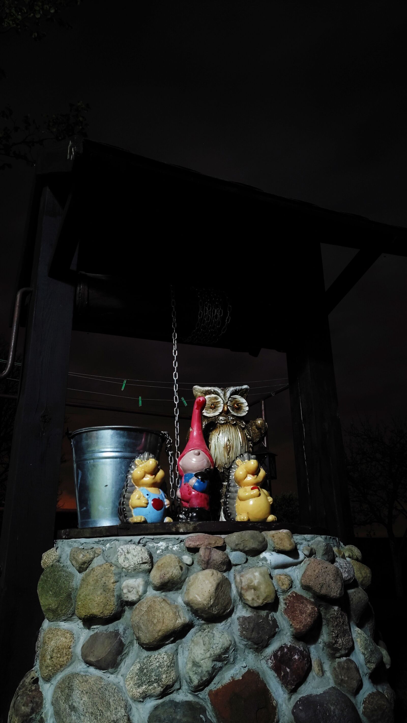 Xiaomi Mi 9T sample photo. Night, garden, figurines photography