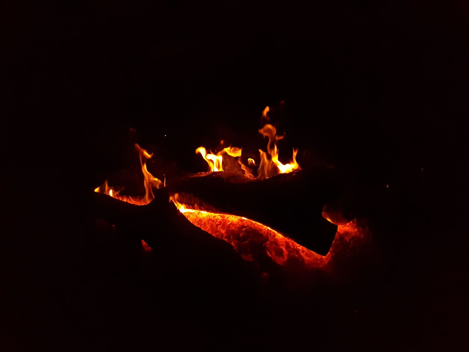 Samsung Galaxy S7 Edge sample photo. Black, campfire, fire, night photography
