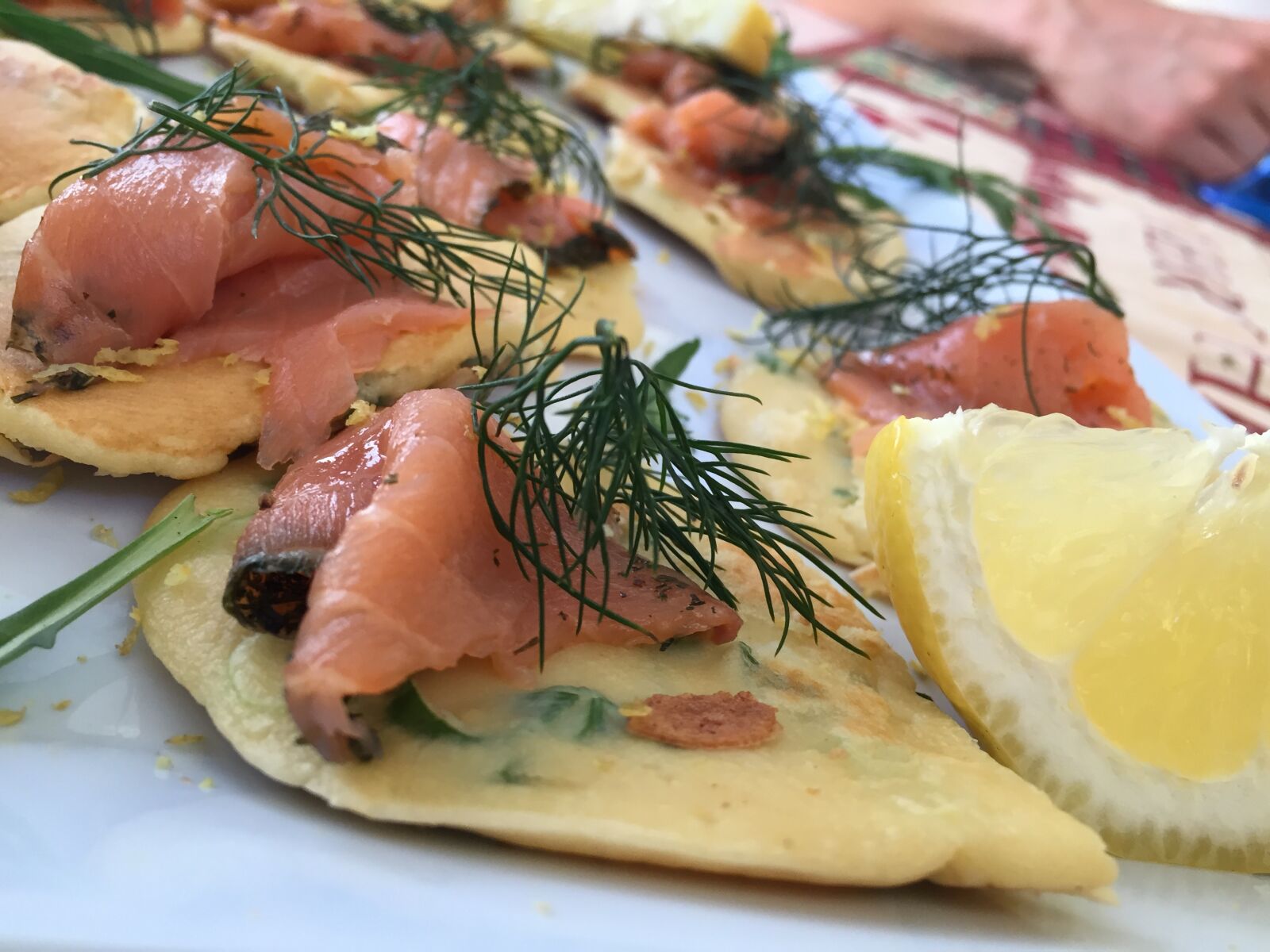 Apple iPhone 6 sample photo. Aperitif, canapés, salmon photography