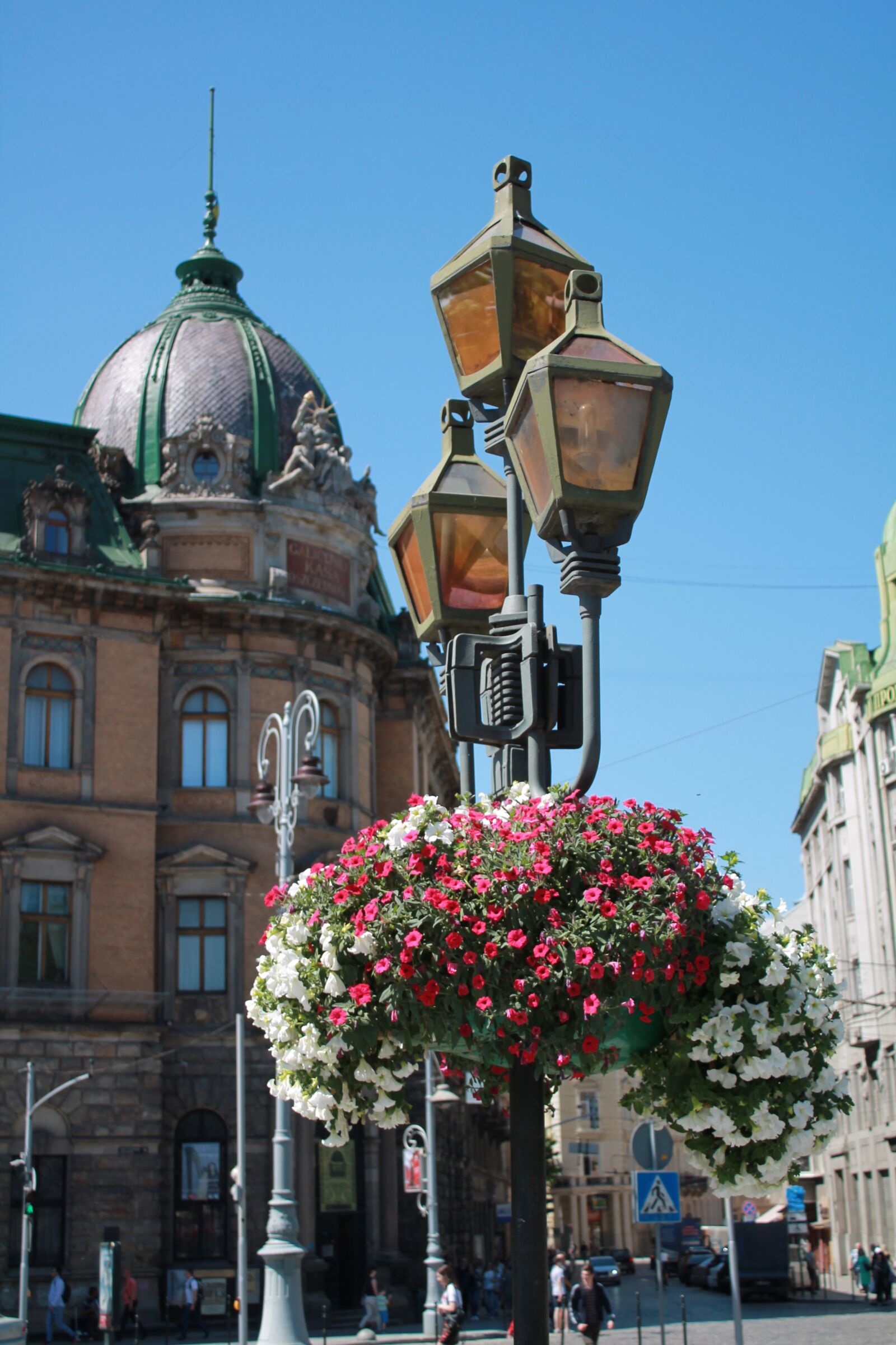 Canon EOS 1100D (EOS Rebel T3 / EOS Kiss X50) sample photo. Flowers, lantern, street lamp photography