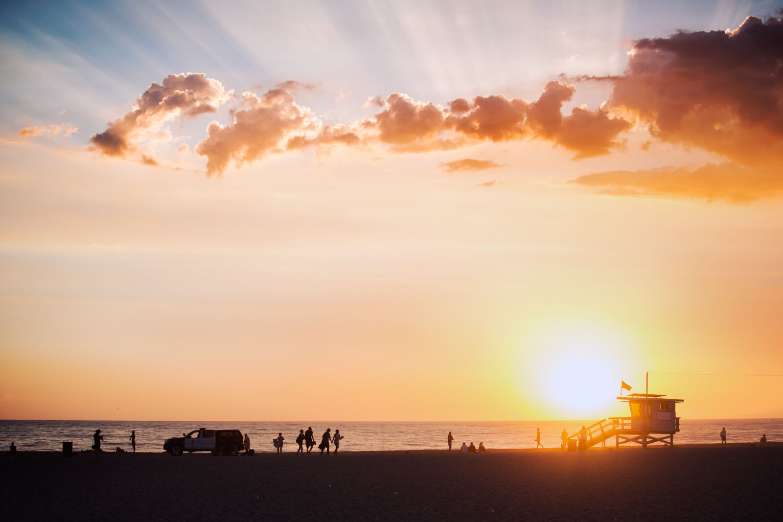 Canon EF 70-200mm F2.8L USM sample photo. Sunset, beach, ocean, police photography
