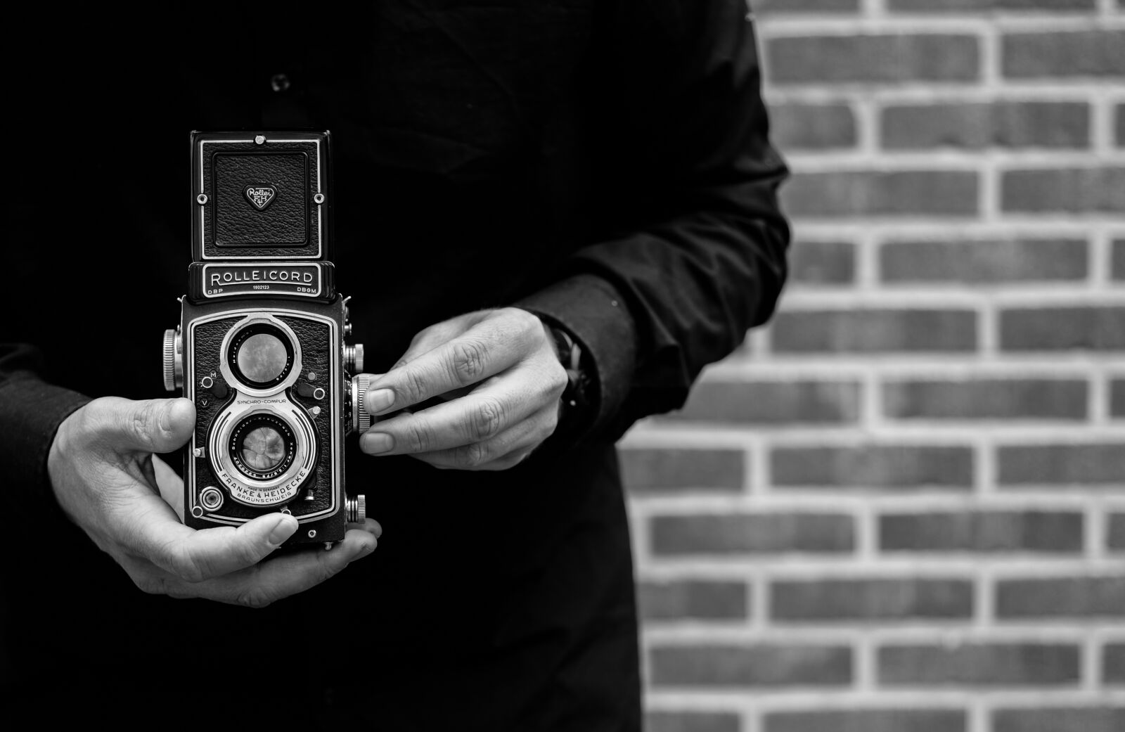 Nikon D610 sample photo. Man, camera, rolleicord photography