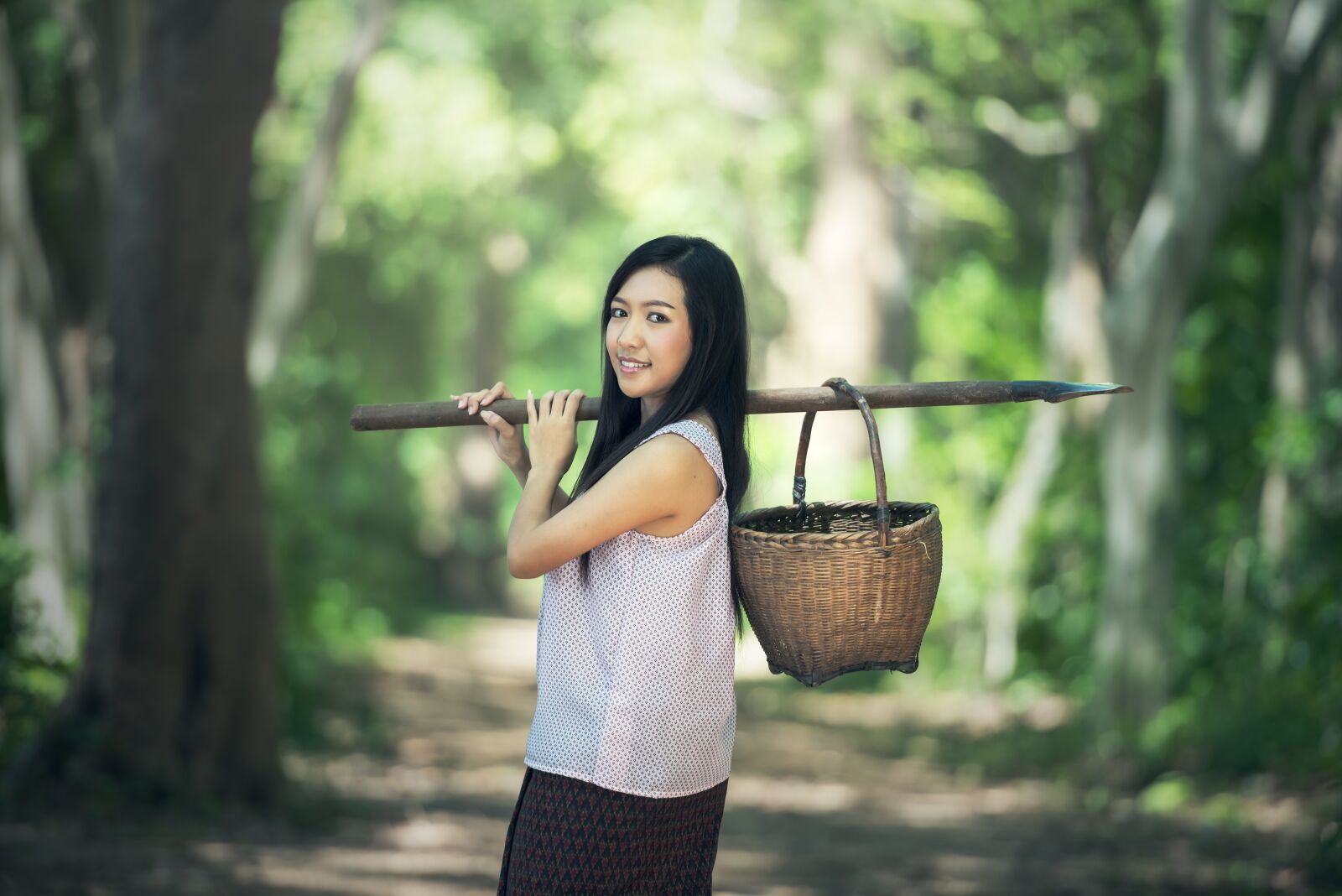 Nikon D810 sample photo. Countryside, basket, asia photography