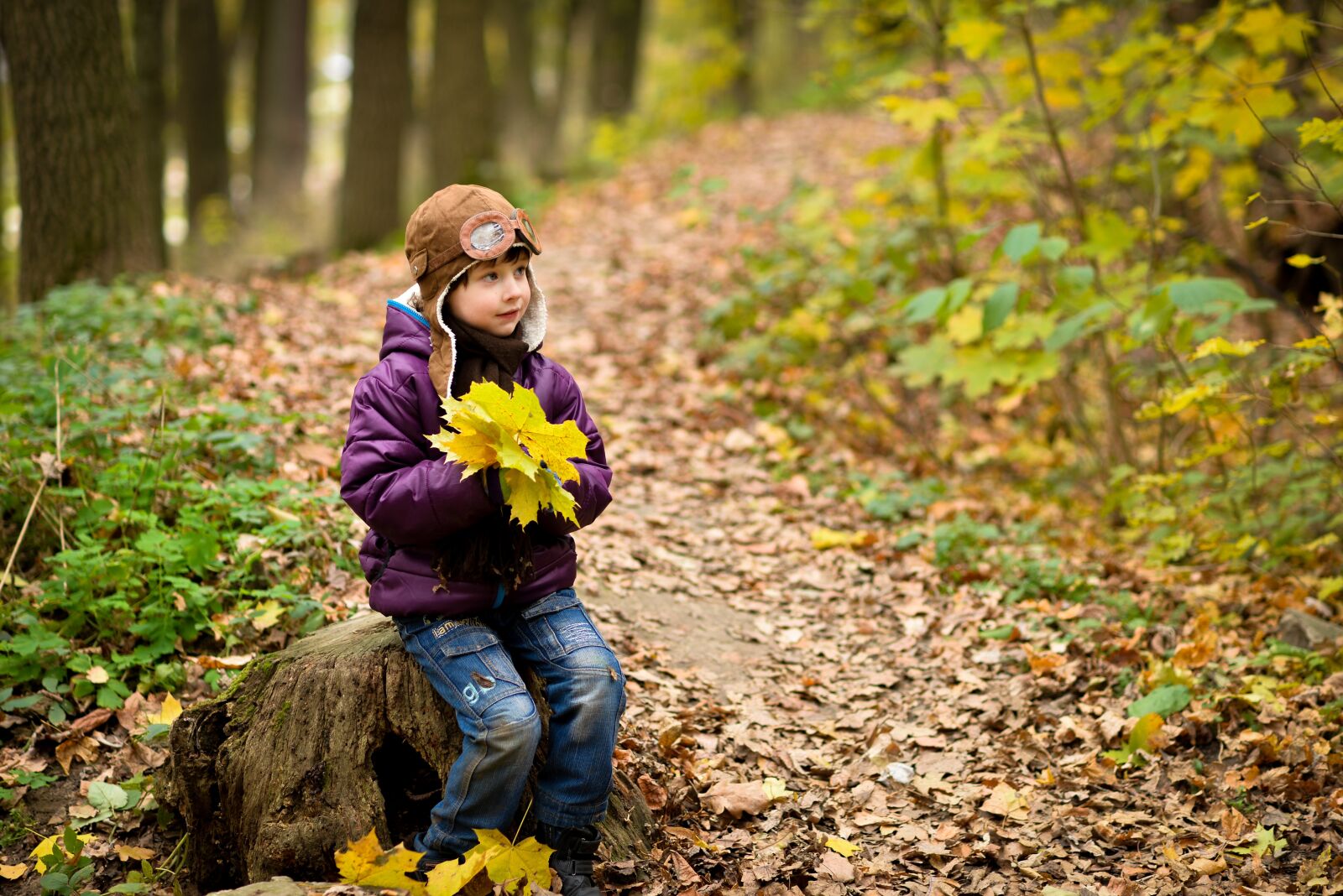 Nikon D610 sample photo. Boy, autumn, cap photography