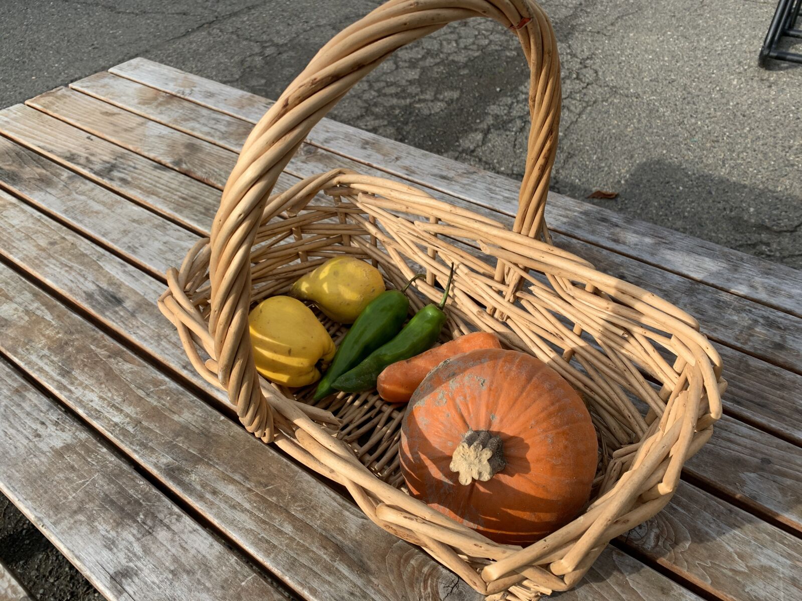 Apple iPhone XS sample photo. Basket, vegetables, squash photography