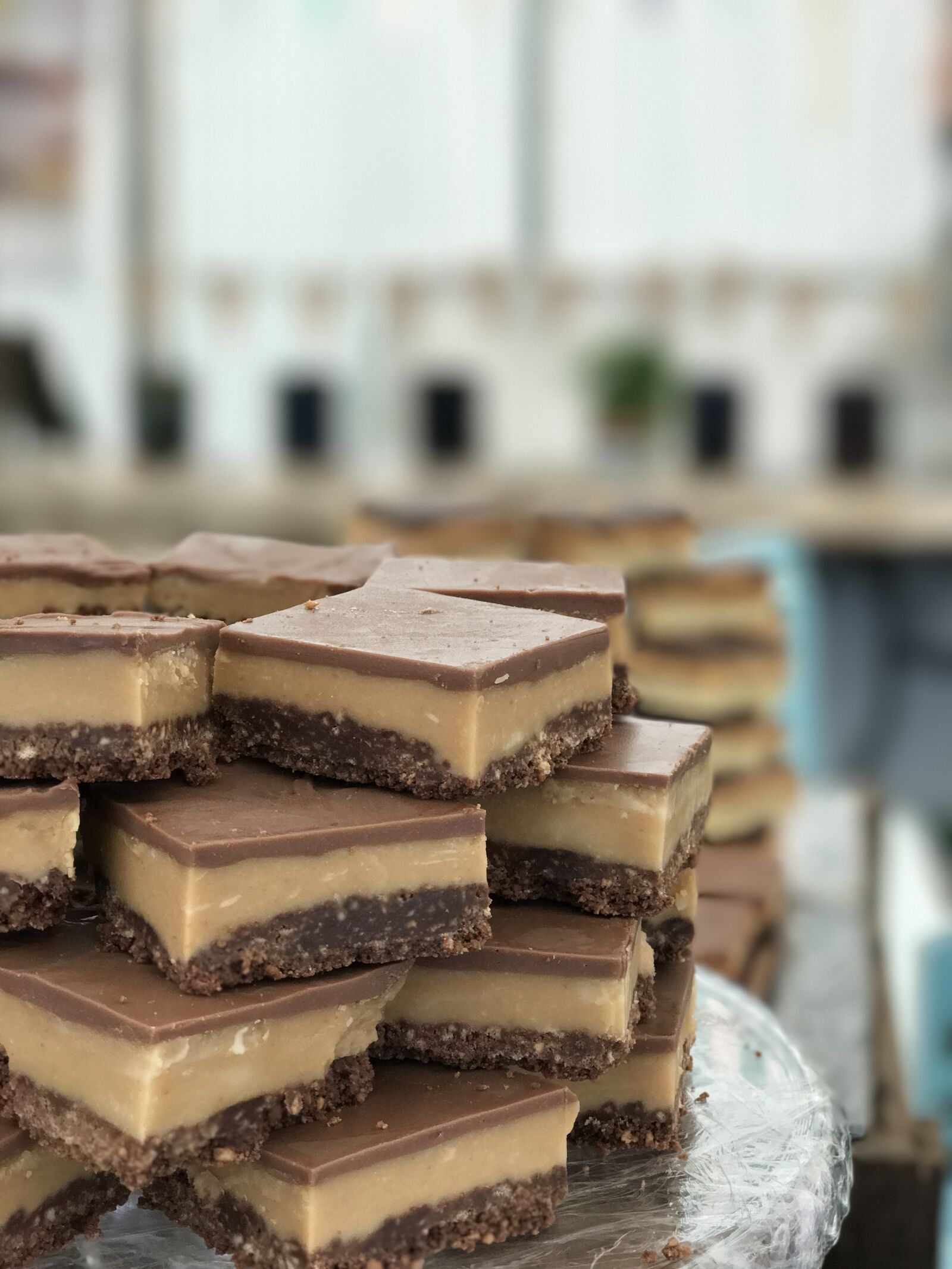 iPhone 7 Plus back dual camera 6.6mm f/2.8 sample photo. Millionaires shortbread, baking, chocolate photography
