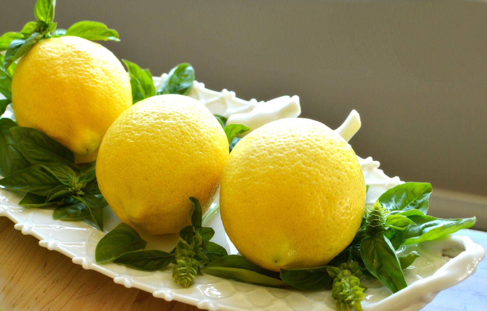 Nikon D3200 sample photo. Lemons, basil, food photography