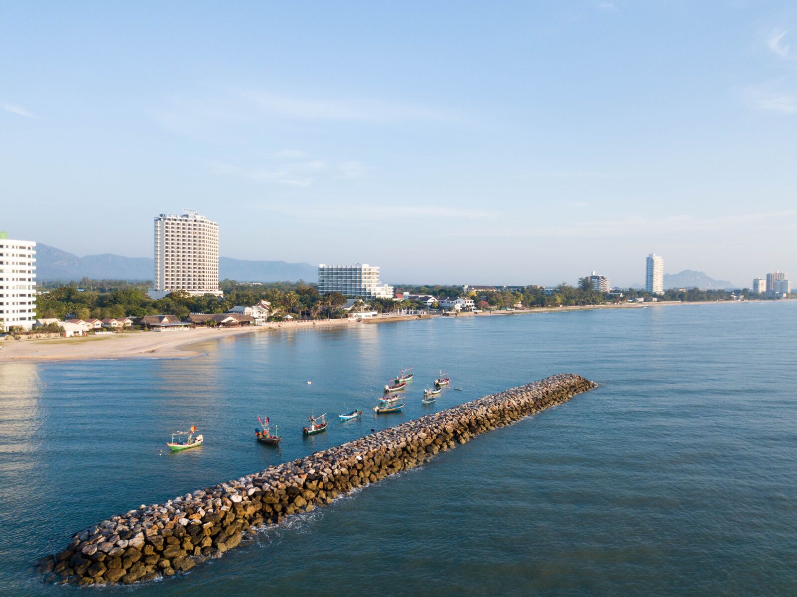 DJI FC220 sample photo. Sea, beach, fishing boat photography