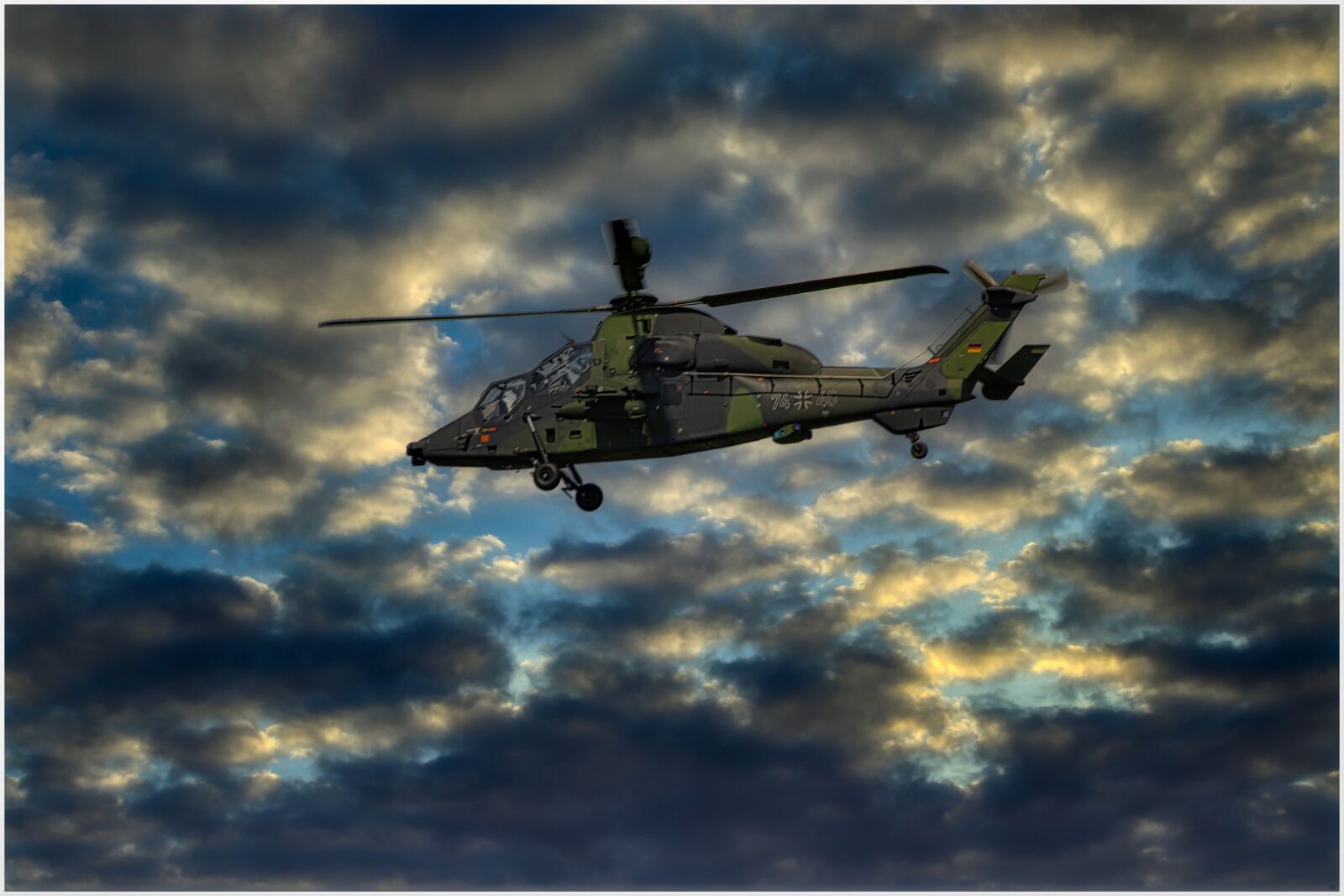 Canon EF75-300mm f/4-5.6 sample photo. Gunship, helicopter, rotor blades photography