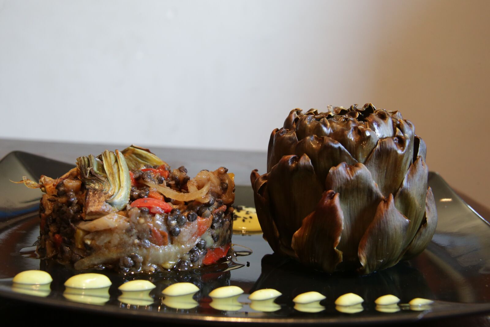 Canon EOS 5D Mark III sample photo. Artichokes, dish, lentils photography