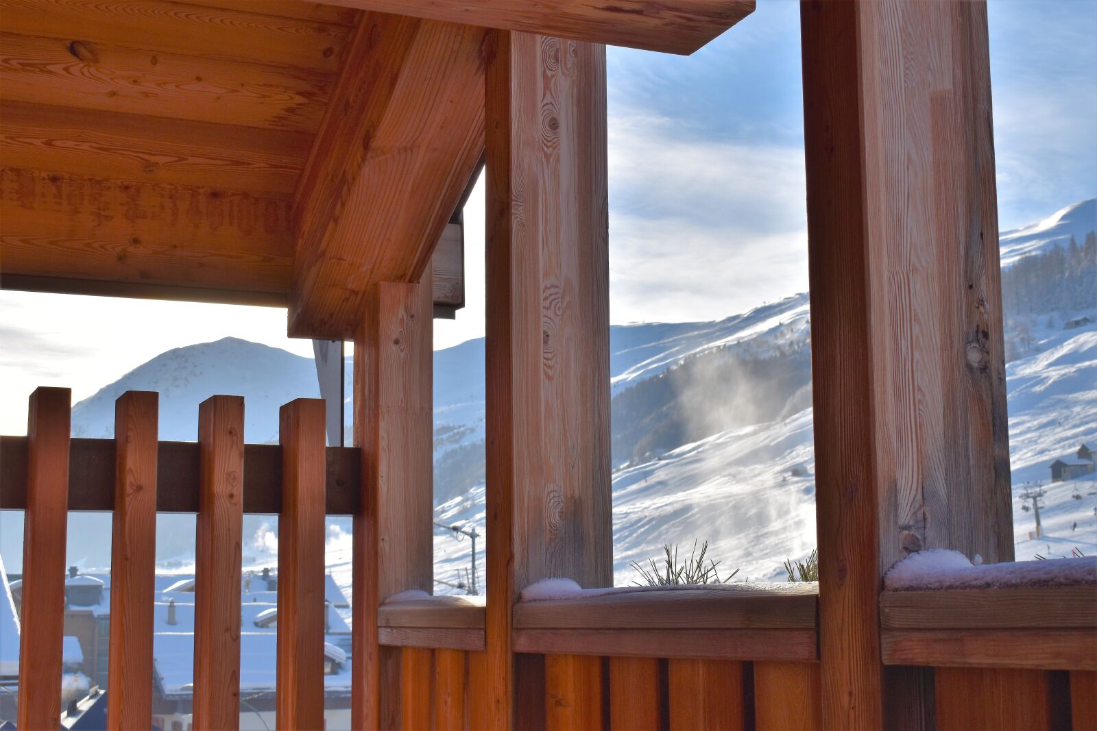 Nikon D5500 sample photo. Chalet, wood, snow photography