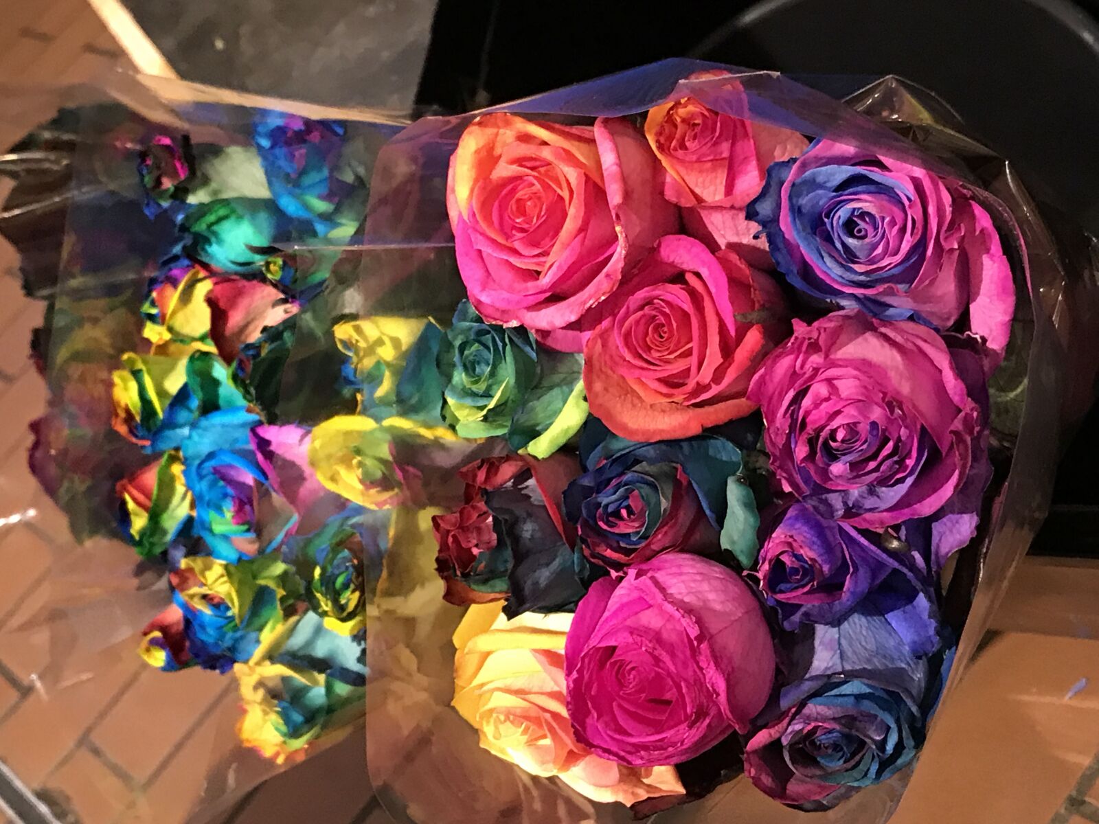 iPhone 7 Plus back dual camera 3.99mm f/1.8 sample photo. Roses, rainbow, bouquet photography