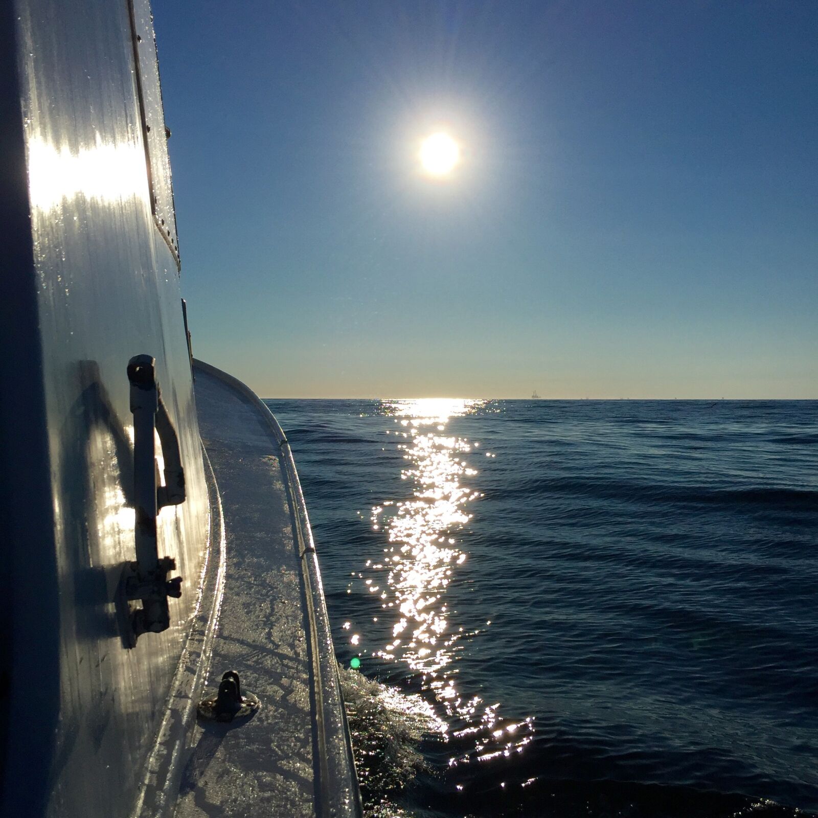 Apple iPhone 6 sample photo. Ocean, sunrise, boat photography