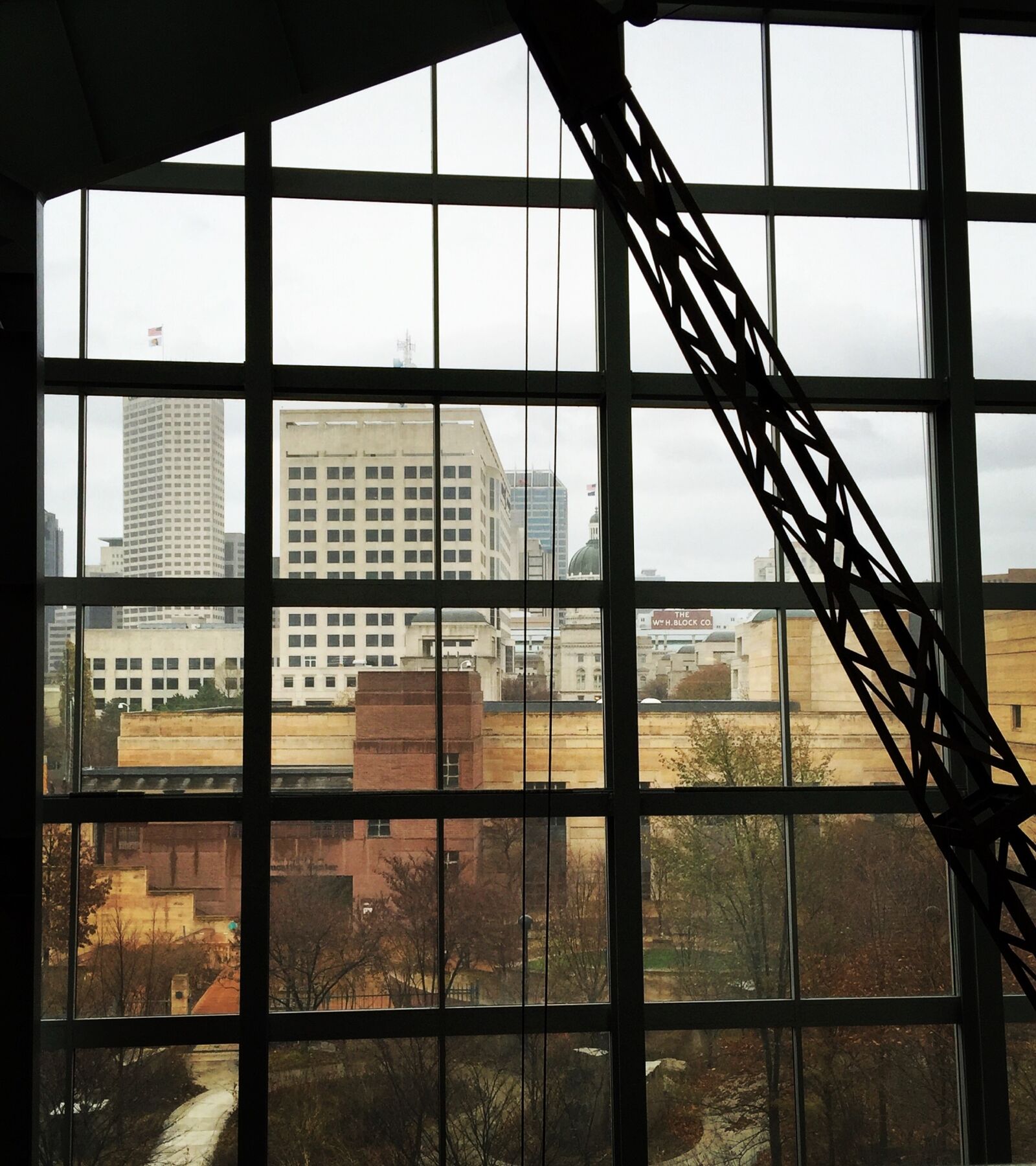 iPhone 6 Plus back camera 4.15mm f/2.2 sample photo. Indianapolis, winter, museum window photography