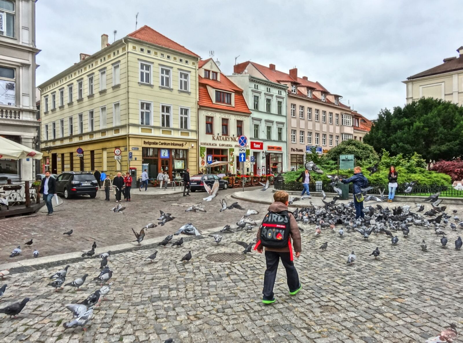 Sony Cyber-shot DSC-HX20V sample photo. Market square, bydgoszcz, pigeons photography
