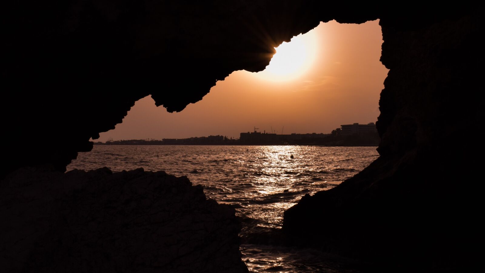 Nikon D3300 sample photo. Sea cave, sunset, sun photography