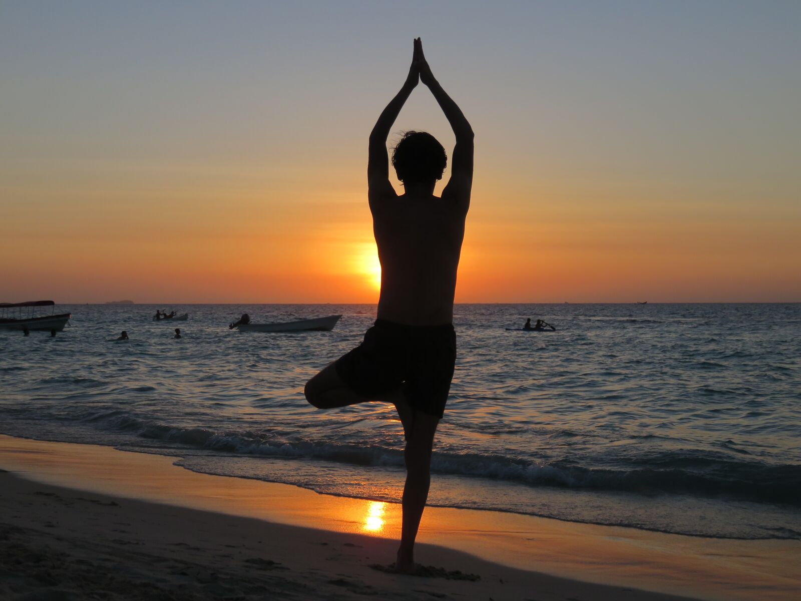 Canon PowerShot SX700 HS sample photo. Yoga, beach, sunset photography