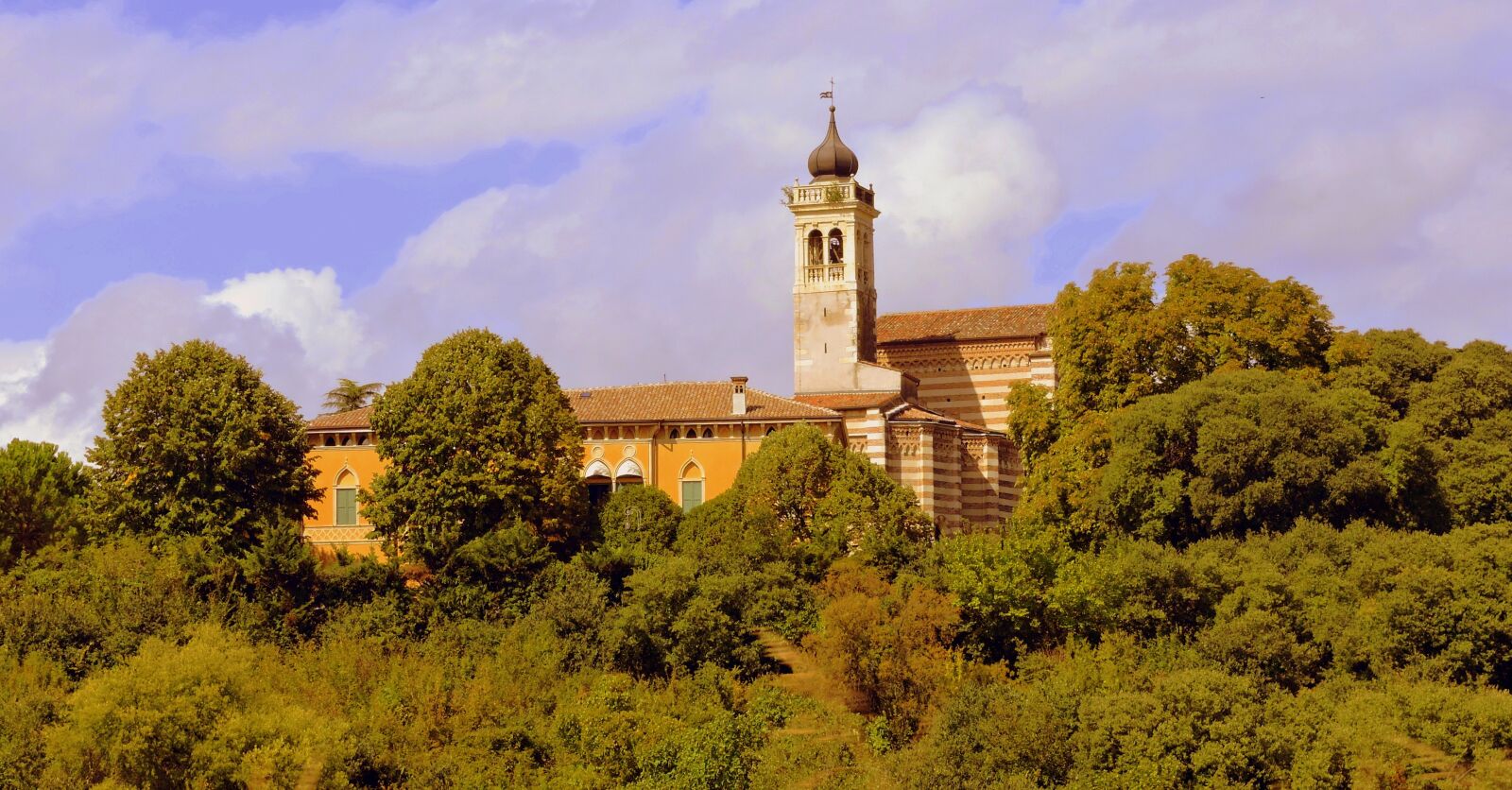 Nikon Coolpix P600 sample photo. Campanile, church, green photography