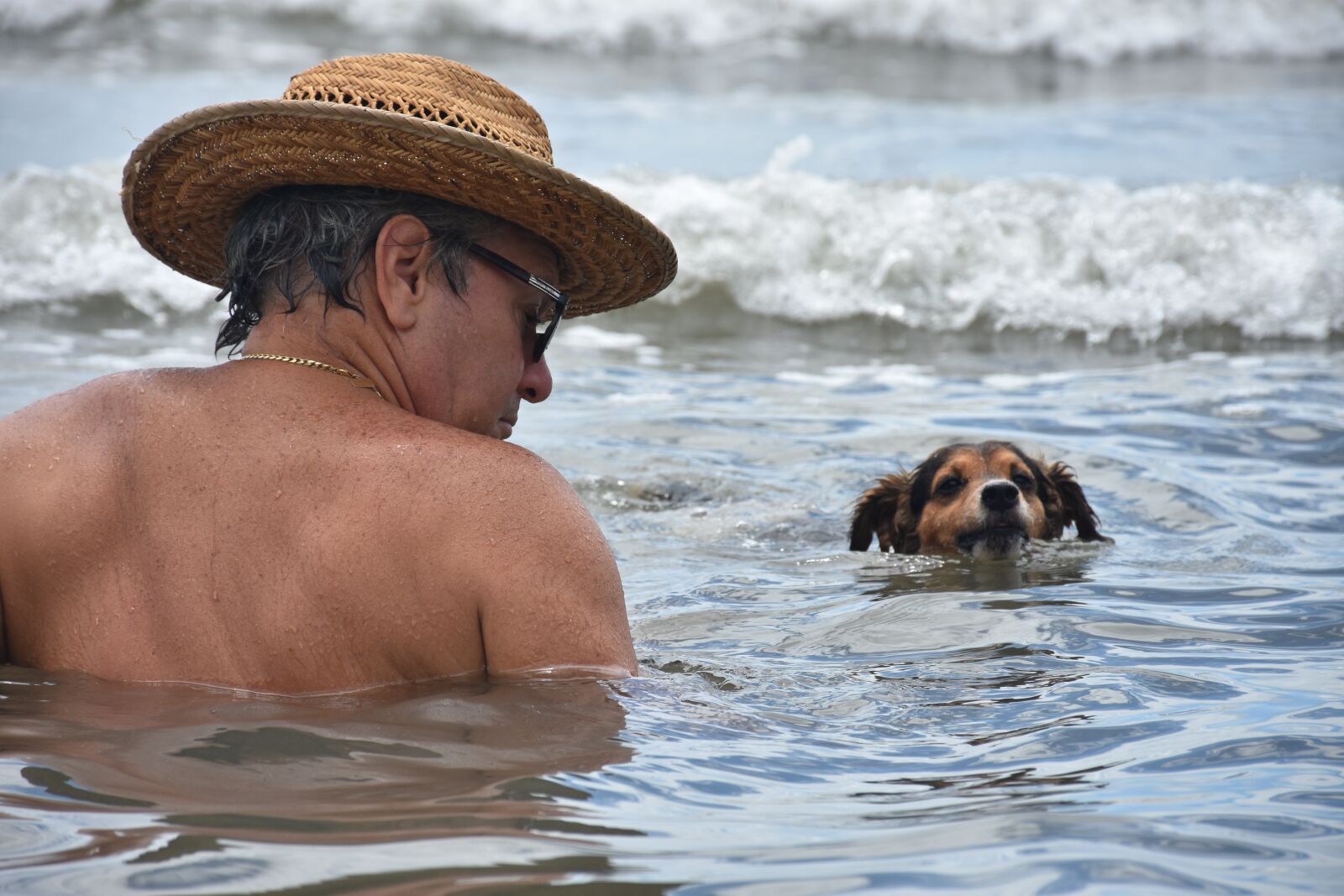 Nikon D7200 sample photo. Man, pet, sea photography