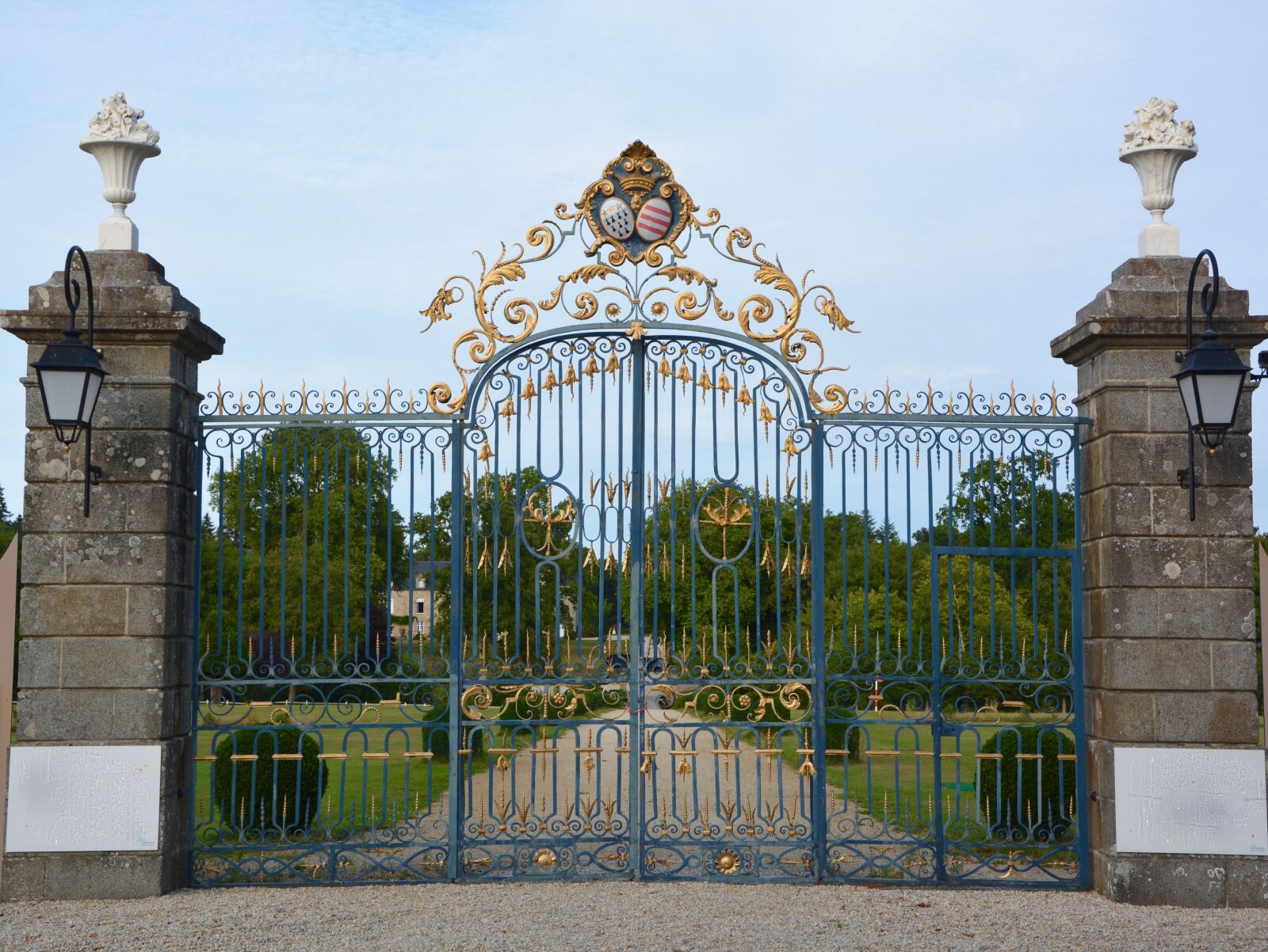 Nikon D5200 sample photo. Portal, wrought iron, blue photography