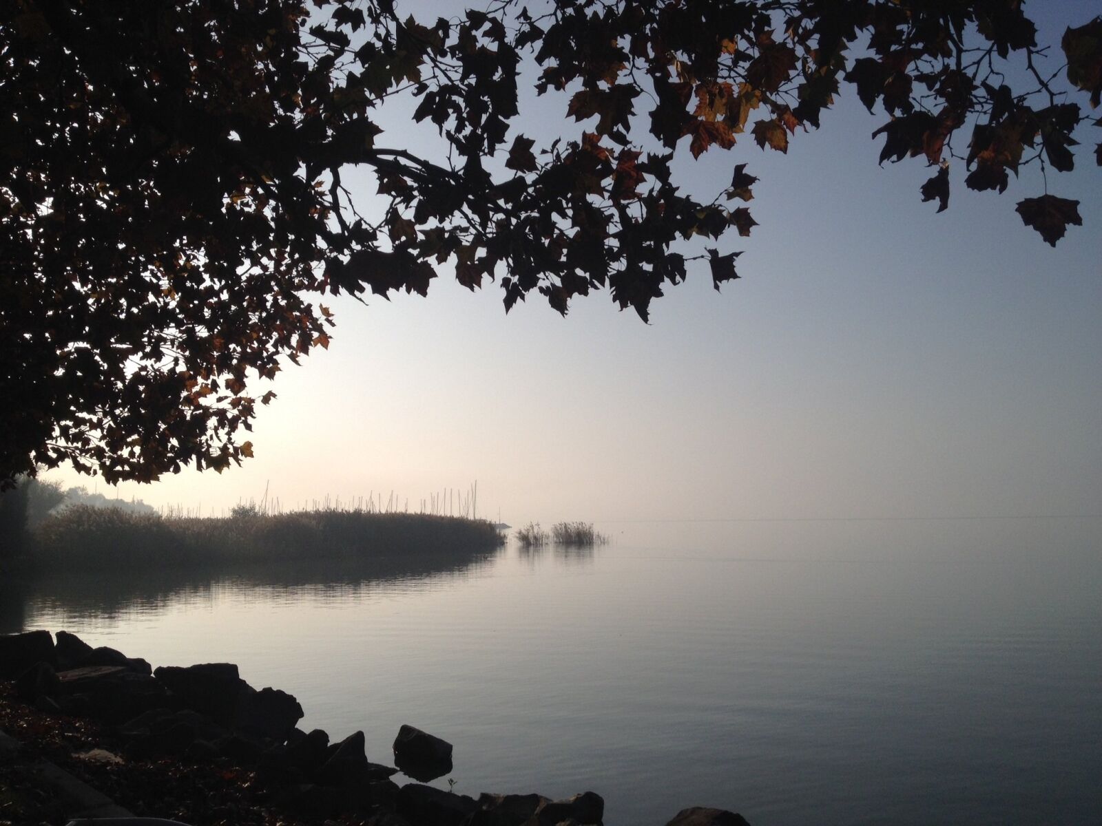 Apple iPhone 4S sample photo. Sunrise, autumn, lake balaton photography