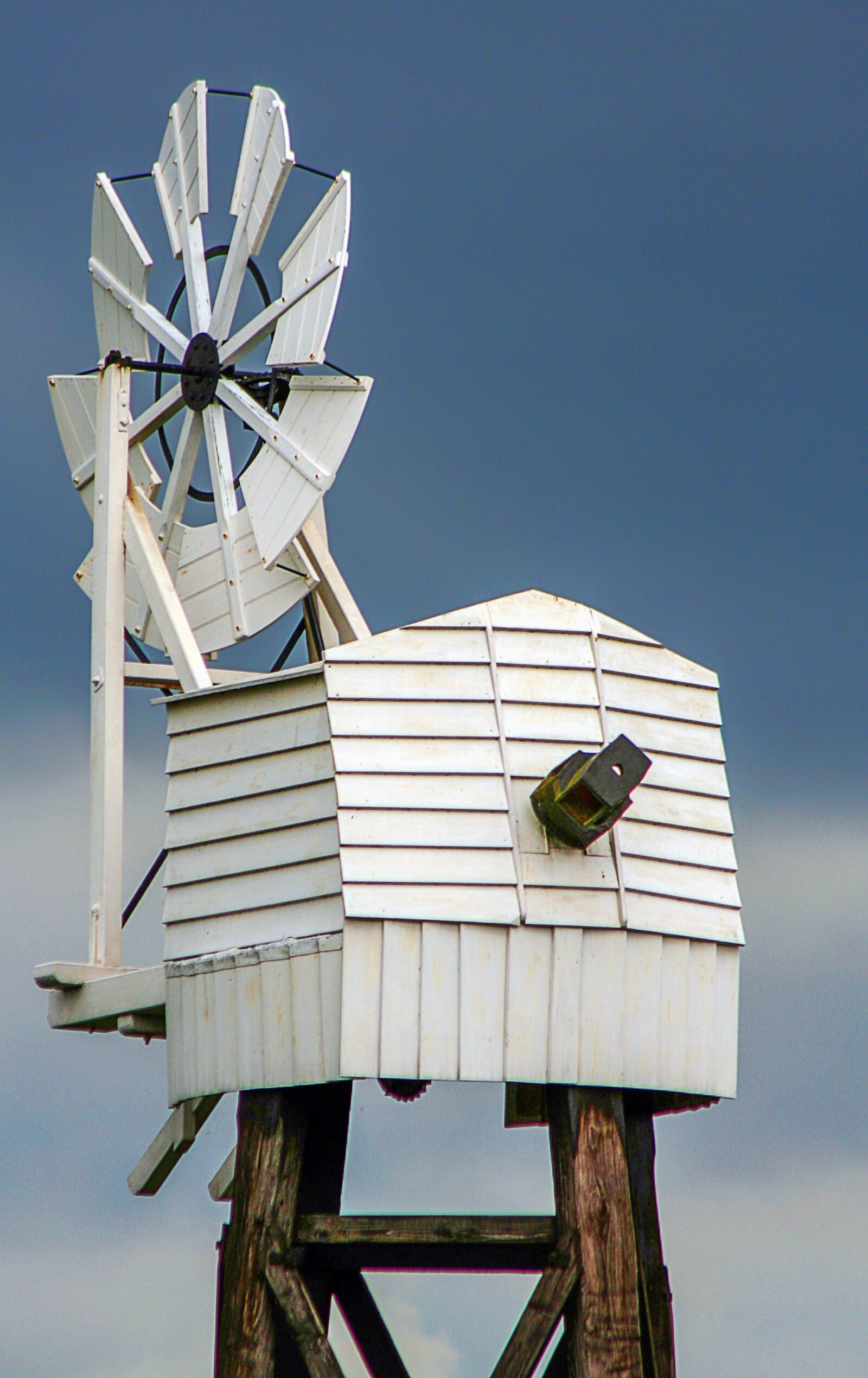 Canon EOS 350D (EOS Digital Rebel XT / EOS Kiss Digital N) sample photo. Wind pump, wood, white photography