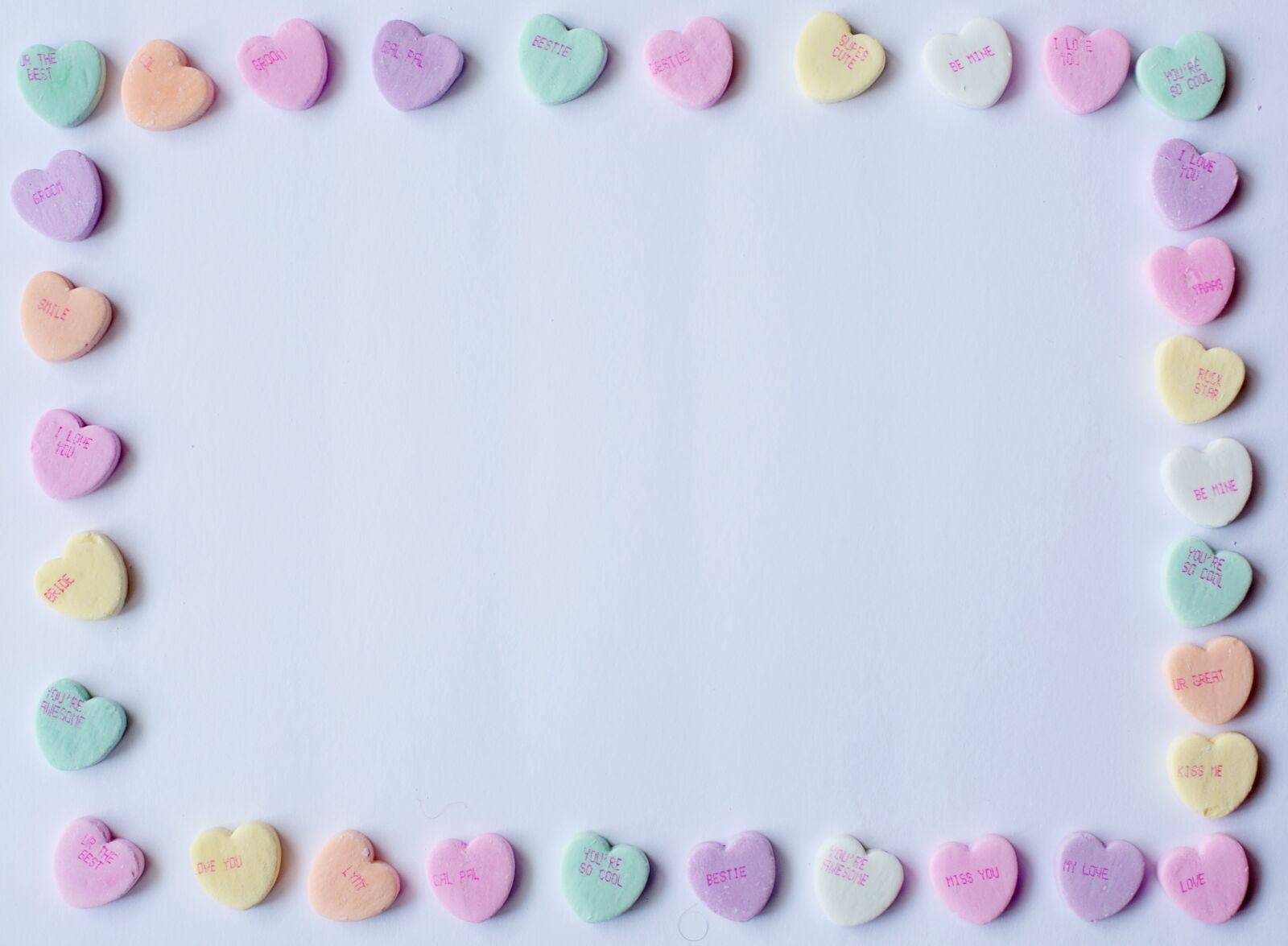 Canon EOS 5D Mark III + Canon EF 50mm F1.4 USM sample photo. Conversation hearts, background, frame photography