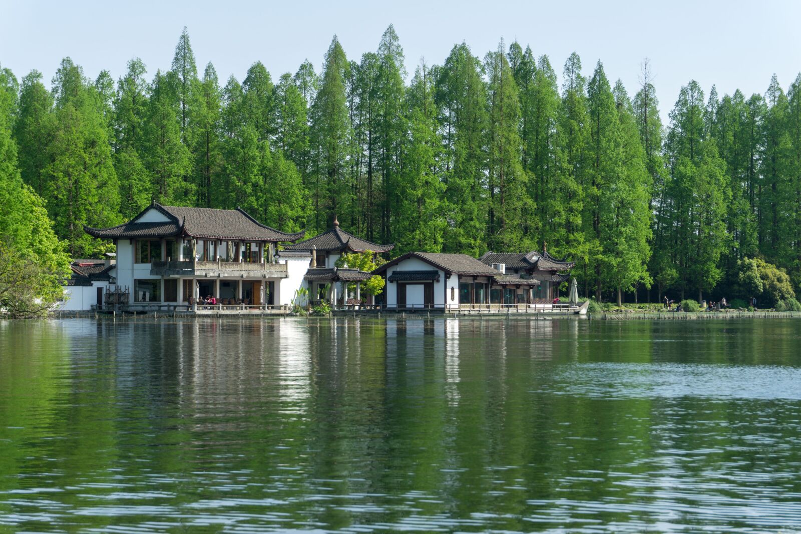 Sony a5100 sample photo. Pavilions, west lake, building photography