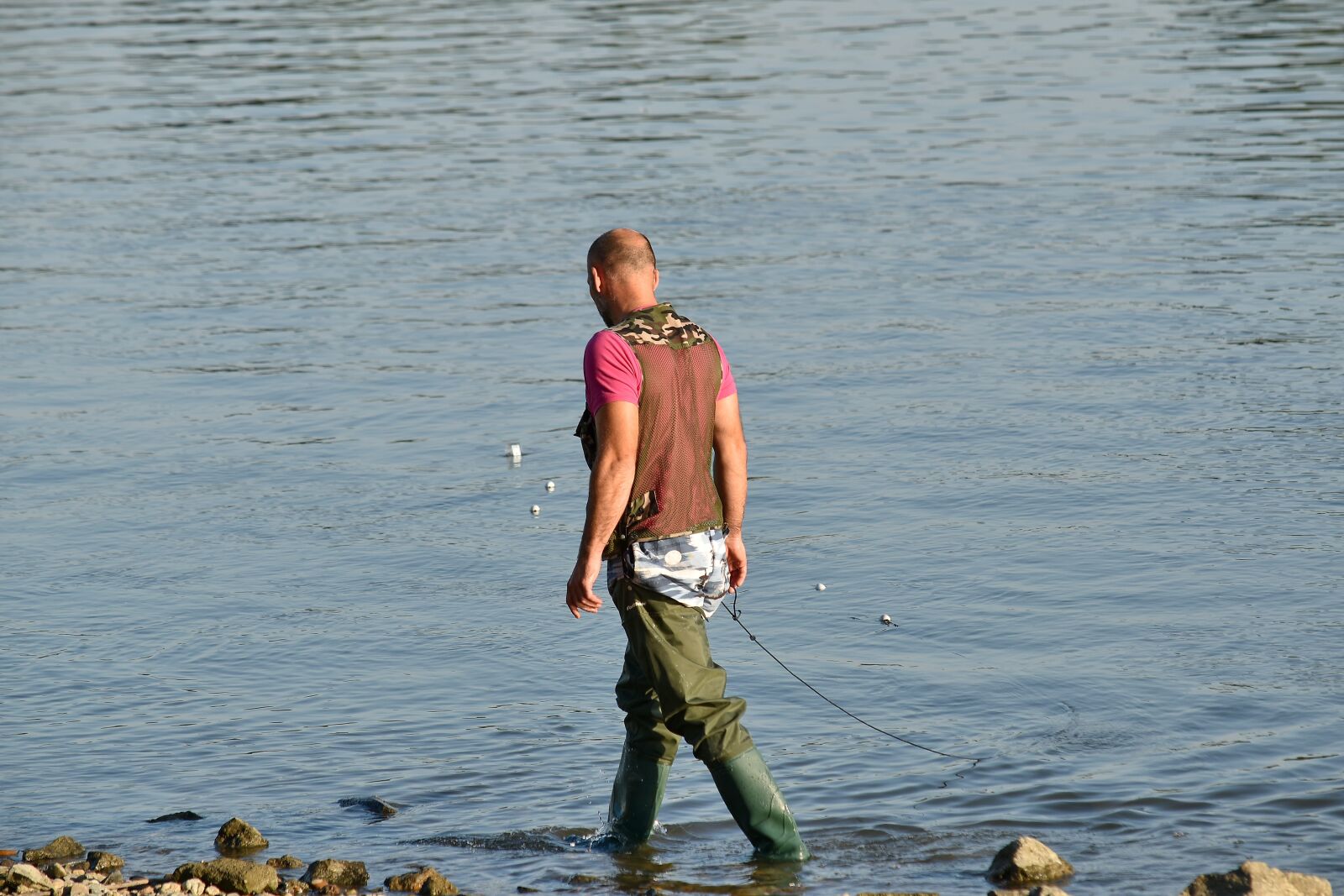 Nikon D5500 sample photo. Fisherman, water, beach, river photography