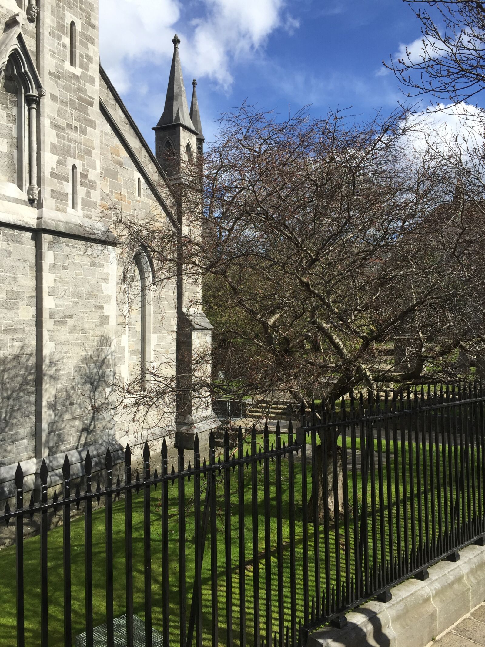 iPhone 6 back camera 4.15mm f/2.2 sample photo. Cathedral, dublin, fence, grass photography