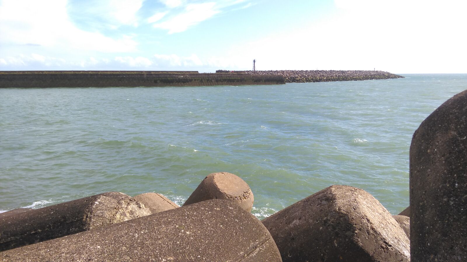 HTC ONE M8S sample photo. Cc0, docks, sea, defences photography