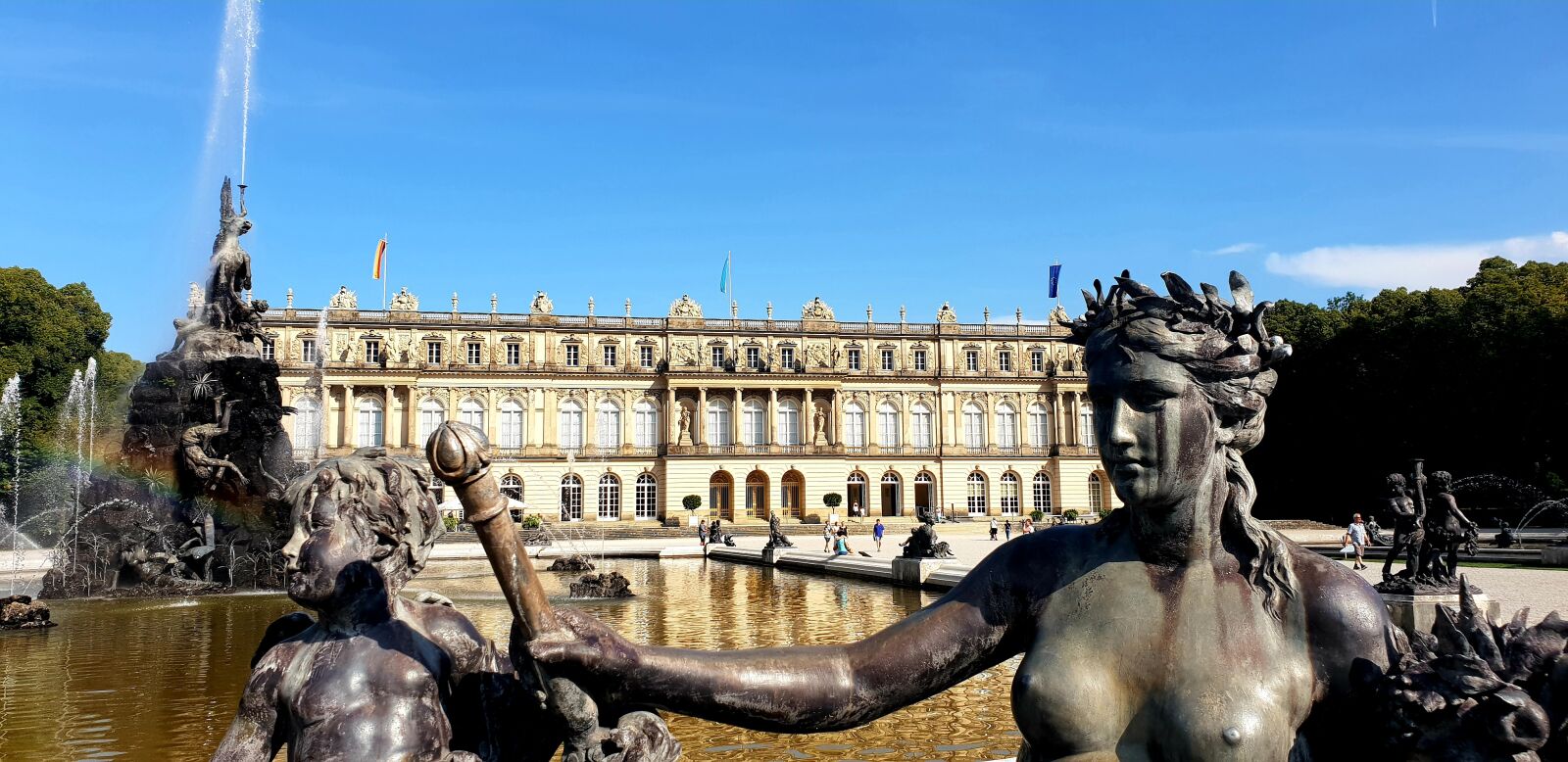 Samsung Galaxy S9+ sample photo. Herrenchiemsee, ludwig ii, fountain photography