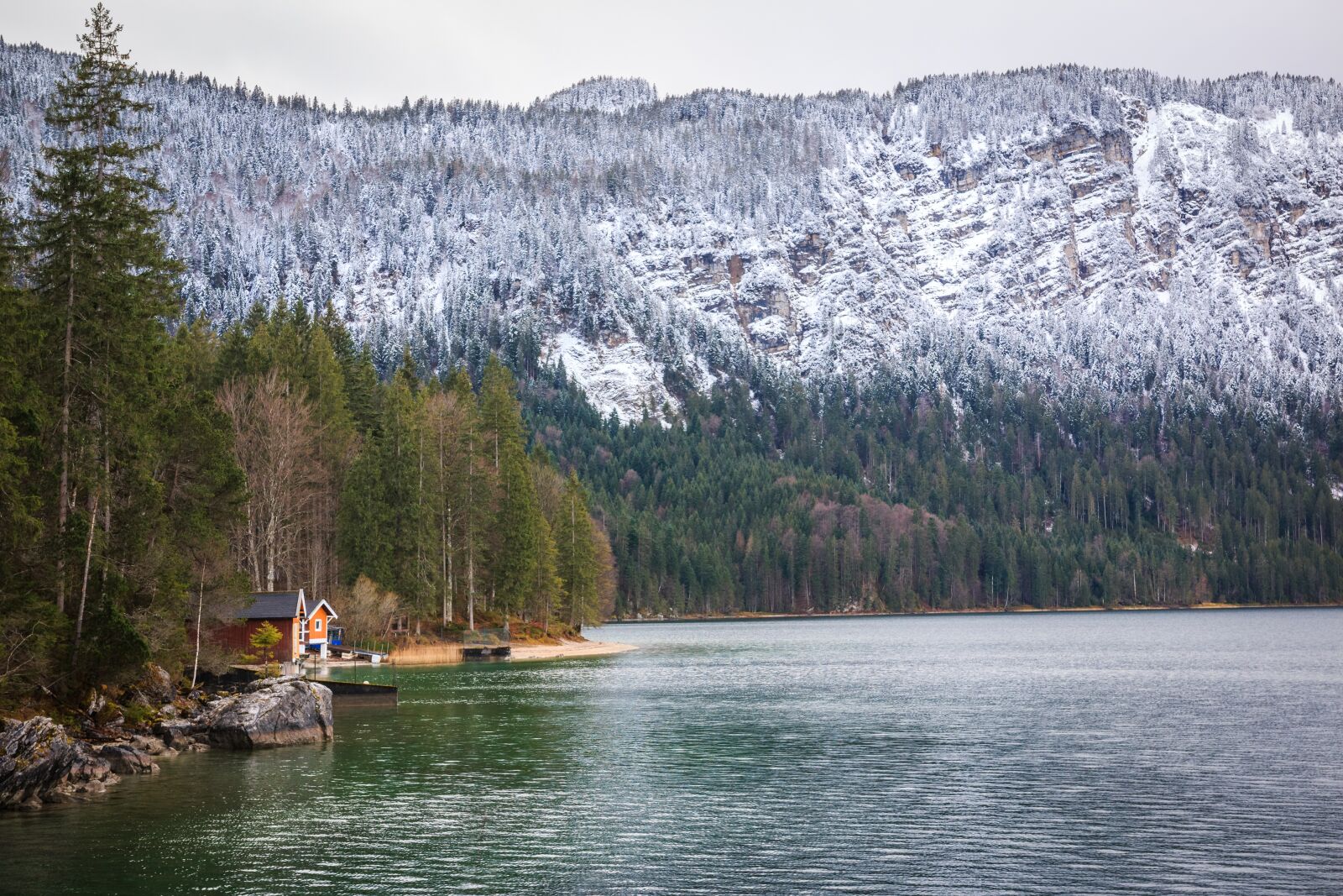 Canon EOS 70D sample photo. Lake, snow line, mountains photography