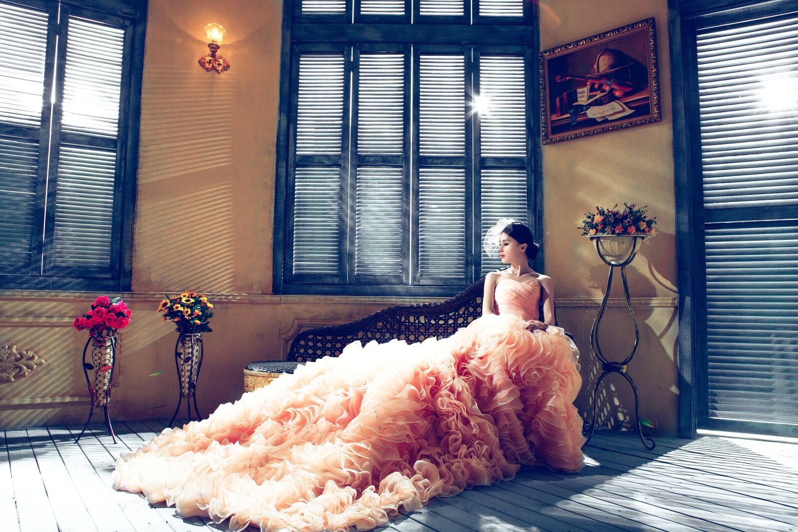 Canon EF 24-70mm F2.8L USM sample photo. Wedding dresses, bride, pink photography
